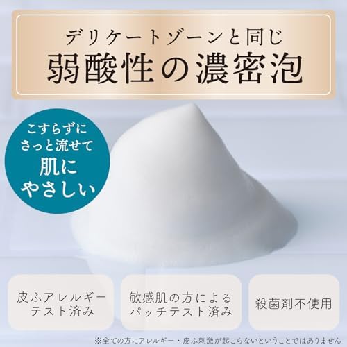 Weak-acidic dense foam, allergy and patch tested, no germicide