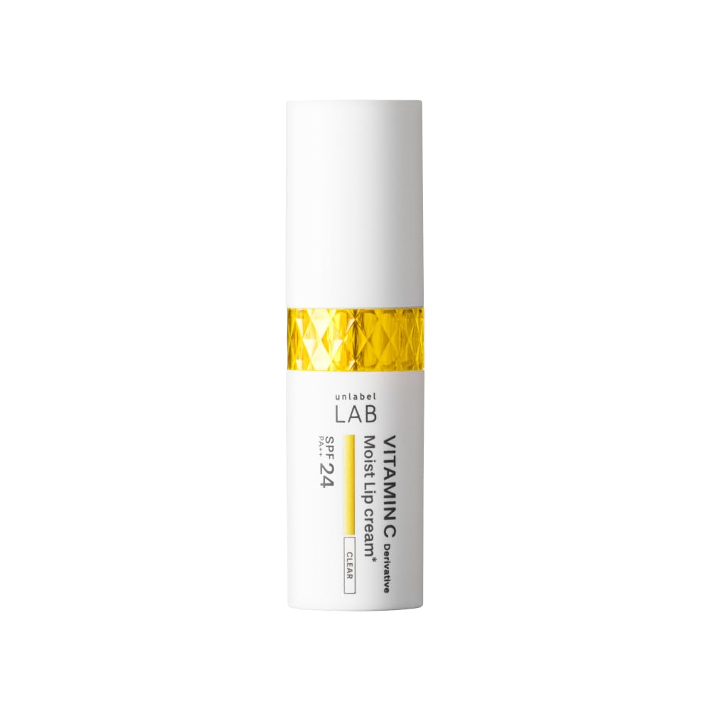 Unlabel Lab Vitamin C Moist UV Lip Cream SPF24 PA++ 4 g, Clear Concentrated Serum Lip Balm with Ultra-High-Pressure Vitamin C Derivative