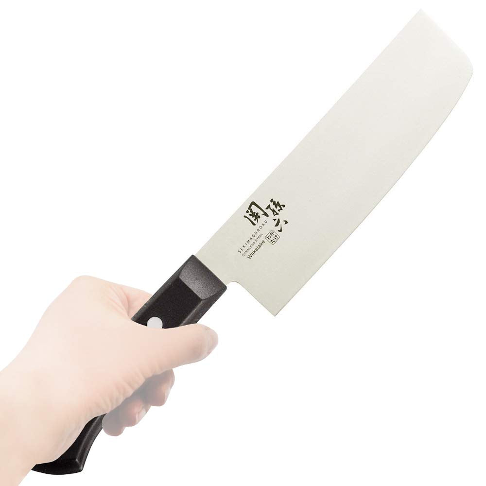Seki Magoroku Wakatake Nakiri Knife AB5424, 165 mm Stainless Steel Vegetable Knife with Resin Handle, Made in Japan