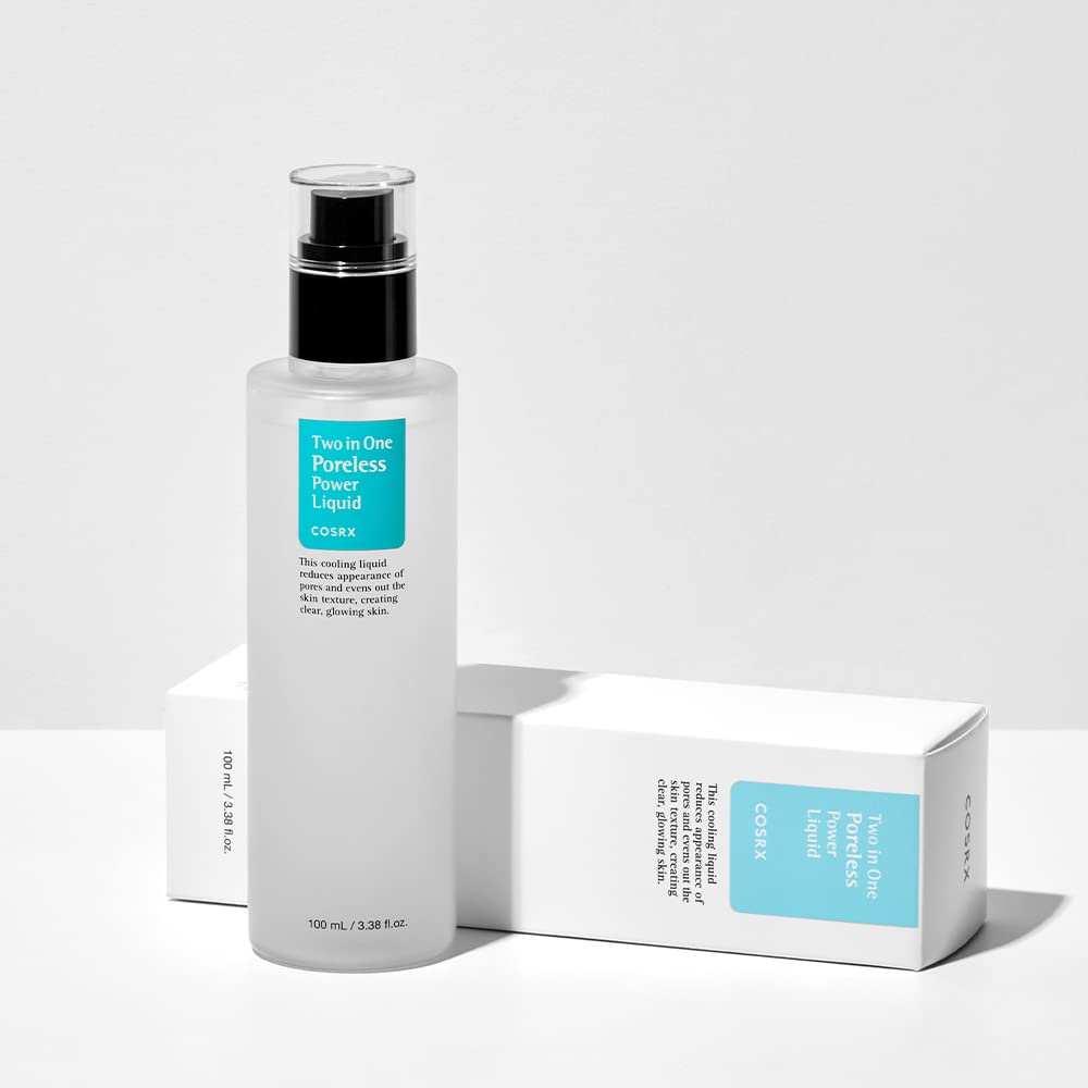 COSRX Two in One Poreless Power Liquid, BHA Pore Care Toner and Sheet Mask Liquid with a Cooling Mint Feel, 100 mL