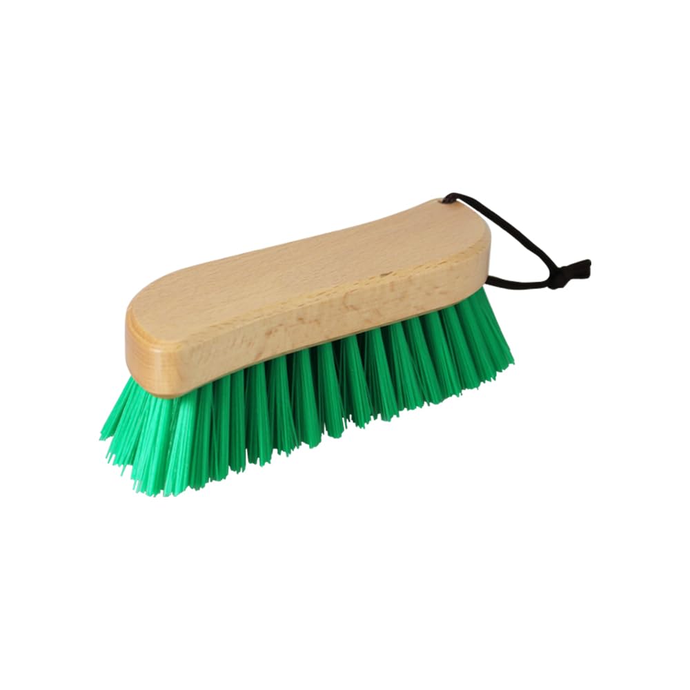 Azuma Handy Deck Brush, Wooden-Handle Scrub Brush for Entrance Tiles and Concrete, 21 x 5 x 6 cm, Synthetic, Fern or Pakin Fibre