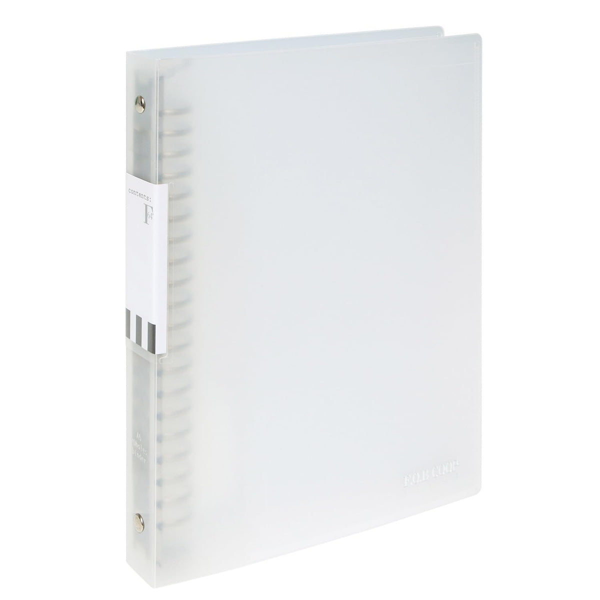 Kyokuto F.O.B COOP Loose-Leaf Binder, Metal Rings Holding About 140 Leaves, Pockets in Both Covers, A5 20-Hole, B5 26-Hole or A4 30-Hole, Clear, White, Grey or Black