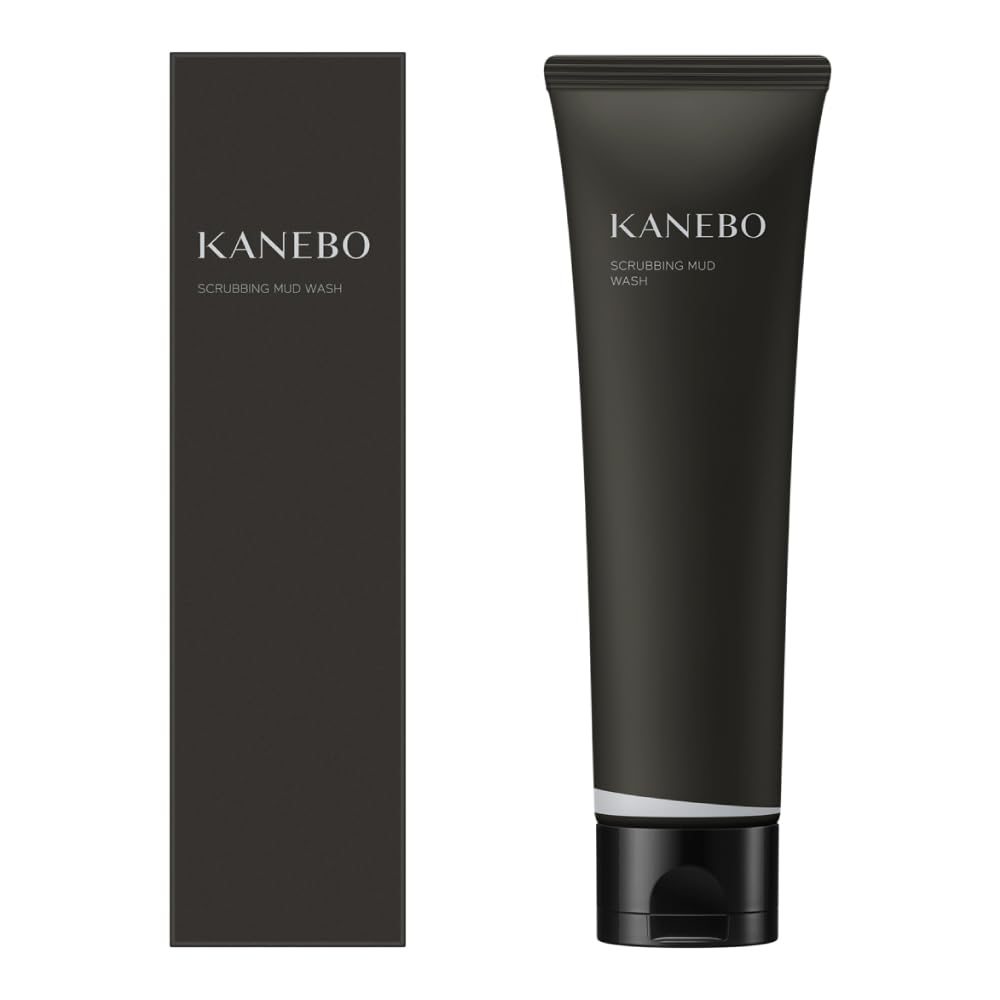 KANEBO Scrubbing Mud Wash 130 g, Moroccan Lava Clay and Scrub Face Wash with Three-Stage Texture Change, Fruity Floral Scent