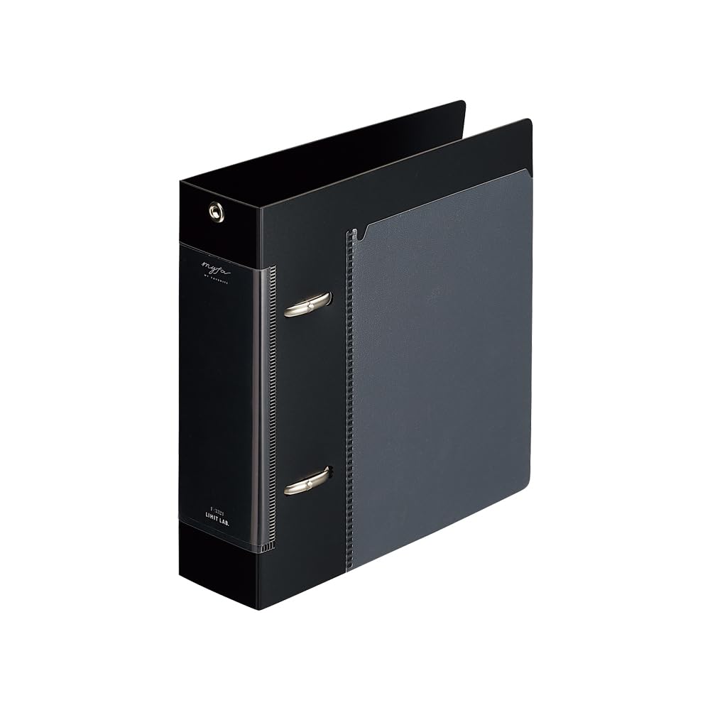 Lihit Lab Collection Ring File, Mini, A5, A5 Wide, A4, A4 Wide or A4 Super-Wide with 2 or 4 Rings and Polypropylene Cover for Cards, Photos and Papers, Jet Black or Milky White