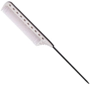 Y.S.PARK YS-102 Winding Tail Comb, White, Fine-Tooth Parting Comb with Metal Tail