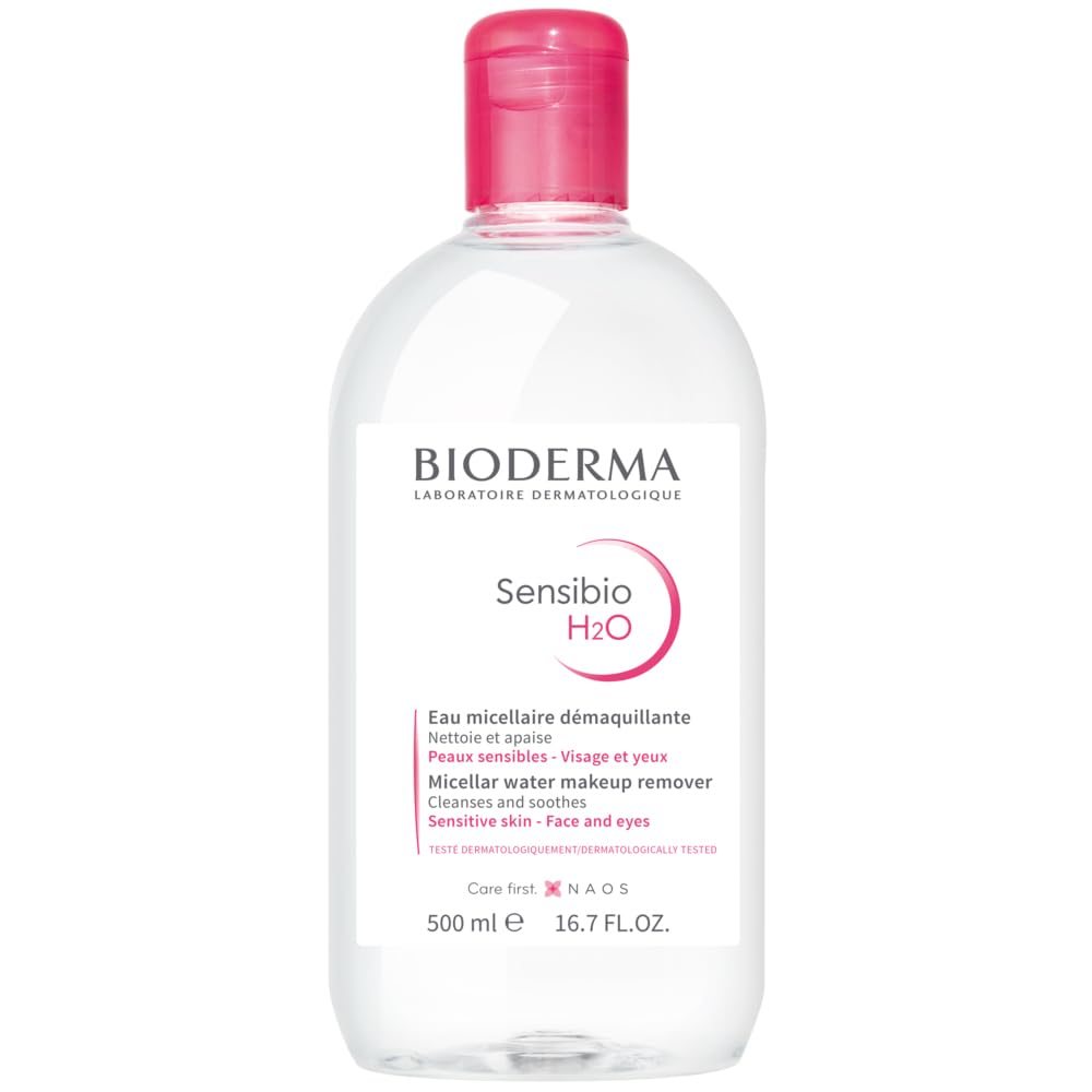 Micellar Cleansing Water for Sensitive Skin, Fragrance-Free Makeup Remover and Face Cleanser, No Rinse, 500 mL