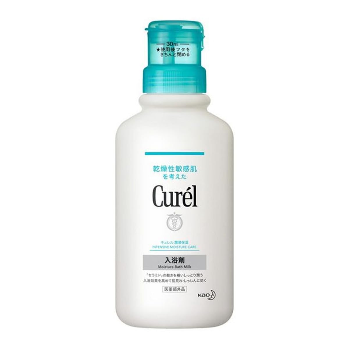 Curél Intensive Moisture Care Bath Milk, Medicated Bath Additive with Ceramide Function, Milky White Water, 360 mL Refill or 420 mL Bottle