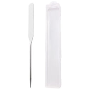 EUSTACE Stainless Steel Make-Up Spatula 16.1 cm, Smooth Round-Tip Spatula for Foundation, Concealer and Mixing Colours, with Clear Case