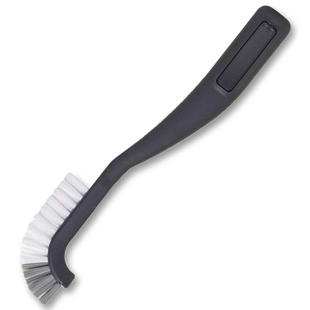 Azuma smart Bathroom Crevice Brush, Slim Brush with Hard Tip and Soft Bristles and Magnet Storage, 5.1 x 1.7 x 22 cm, White, Dark Grey or Ice Blue