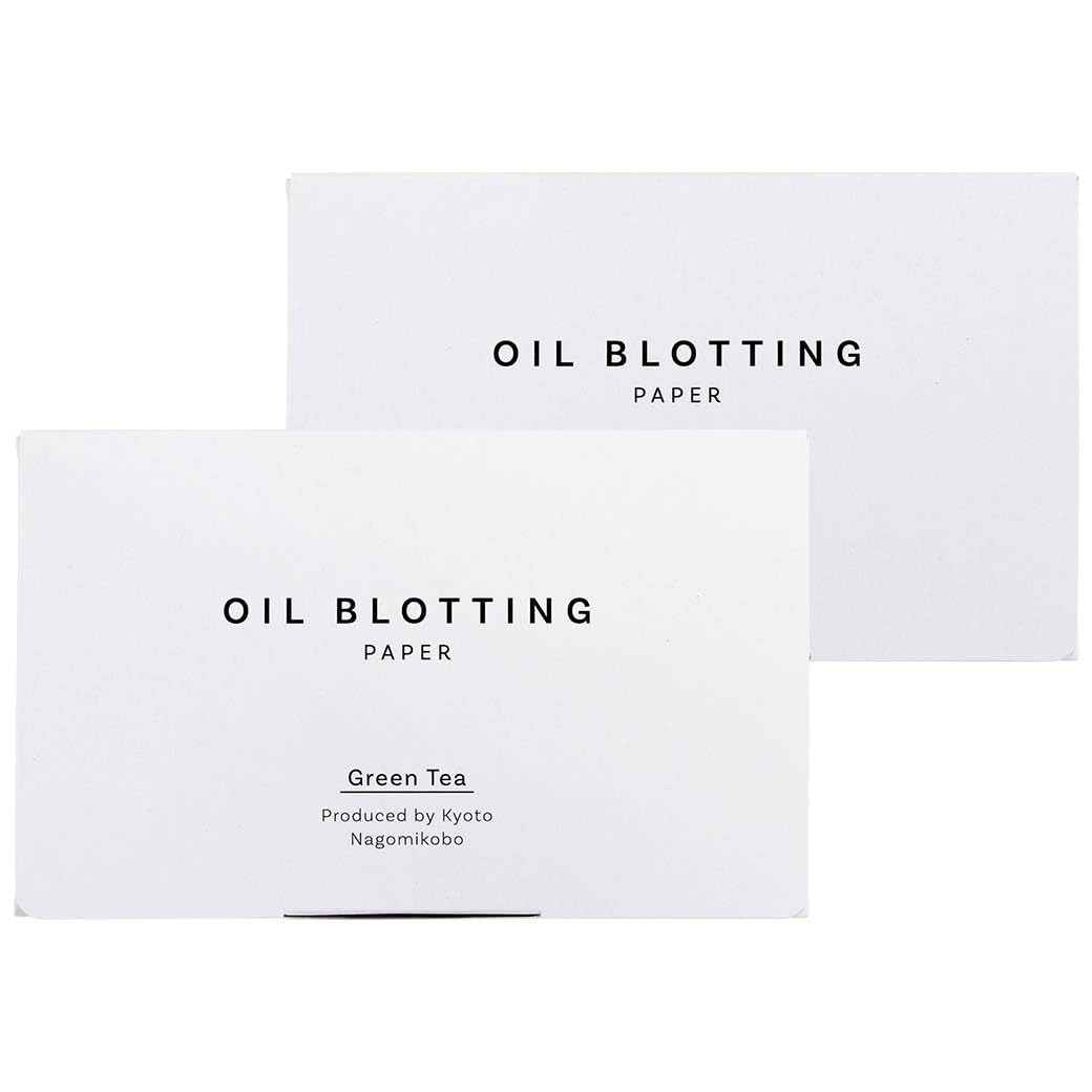 Japanese Oil Blotting Paper, 100 Sheets per Box, Mino Washi, Green Tea or Black Charcoal, Pack of 1 or 2, Made in Japan