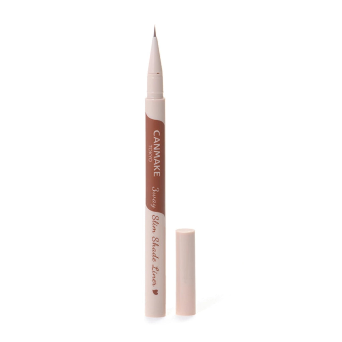 Canmake 3-Way Slim Shade Liner, Fine-Brush Liquid Liner for Double Eyelid Lines, Under-Eye Shadow and Eyebrow Hairs, Waterproof, 0.72 mL