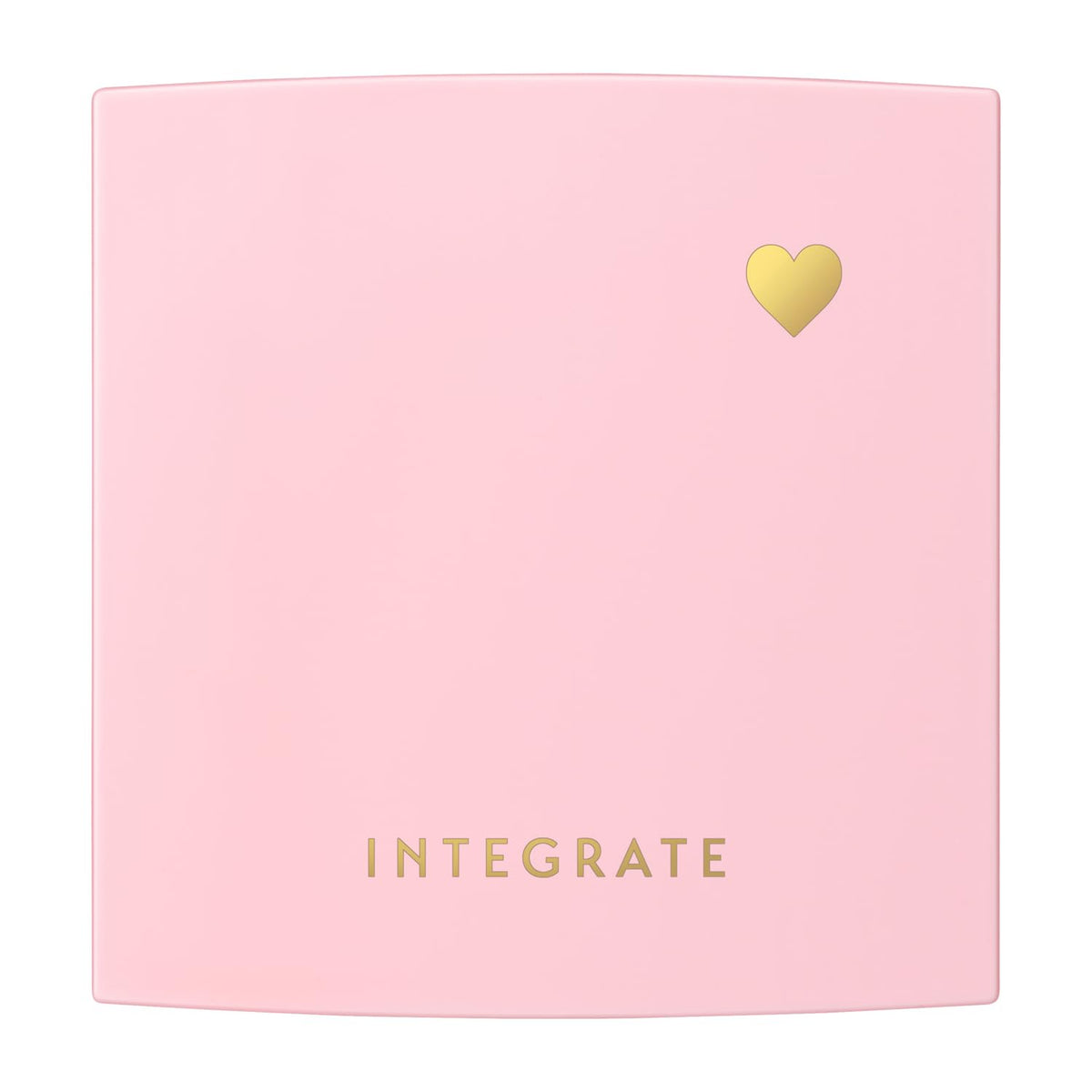 Integrate Compact Case for Suppin Maker Tone-Up Powder UV Refill, Empty Pink Powder Case with Gold Heart, Made in Japan
