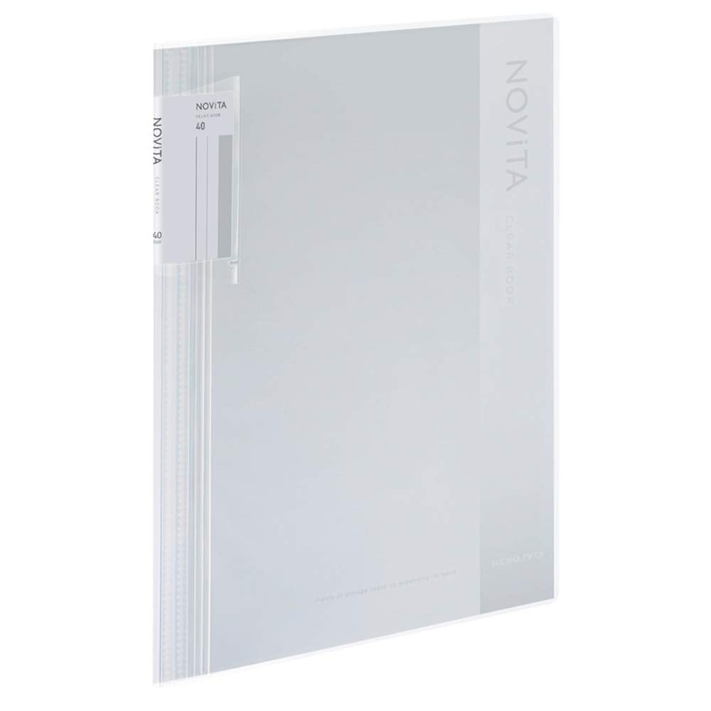 Kokuyo Novita Clear Book, Fixed Type A4-S with 40 Pockets for 500 Sheets, Spine Stretches 8 to 50 mm, 307 x 251 mm, Recycled PP Cover, Nine Colours