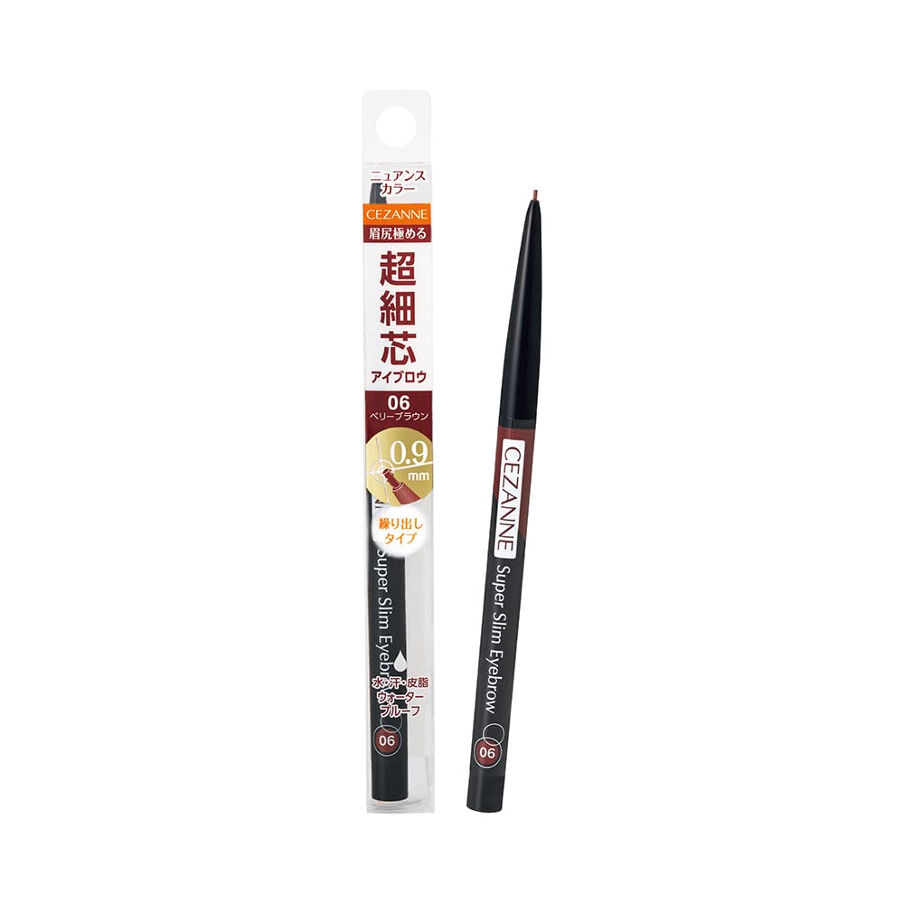 Cezanne Super Slim Eyebrow Pencil, 0.9 mm Twist-Up Waterproof Brow Pencil, 8 Shades