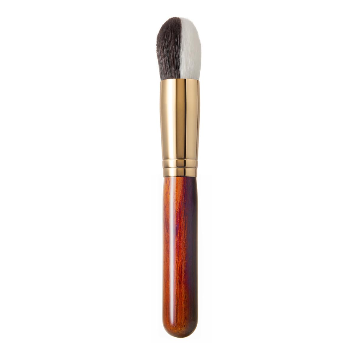 Long Series Liquid Foundation Brush, Round Flat Type with Blended Fine Fibers and a Rosewood Handle, 22 cm