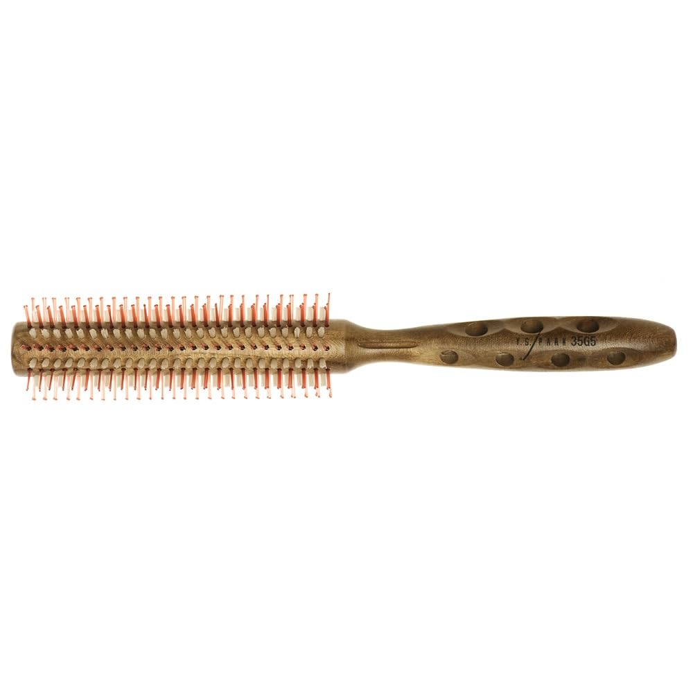 Y.S. Park Curl Shine Styler YS-35G5, Professional Roll Brush with White Boar Bristles and Heat-Resistant Nylon Pins, 215 mm, Made in Japan