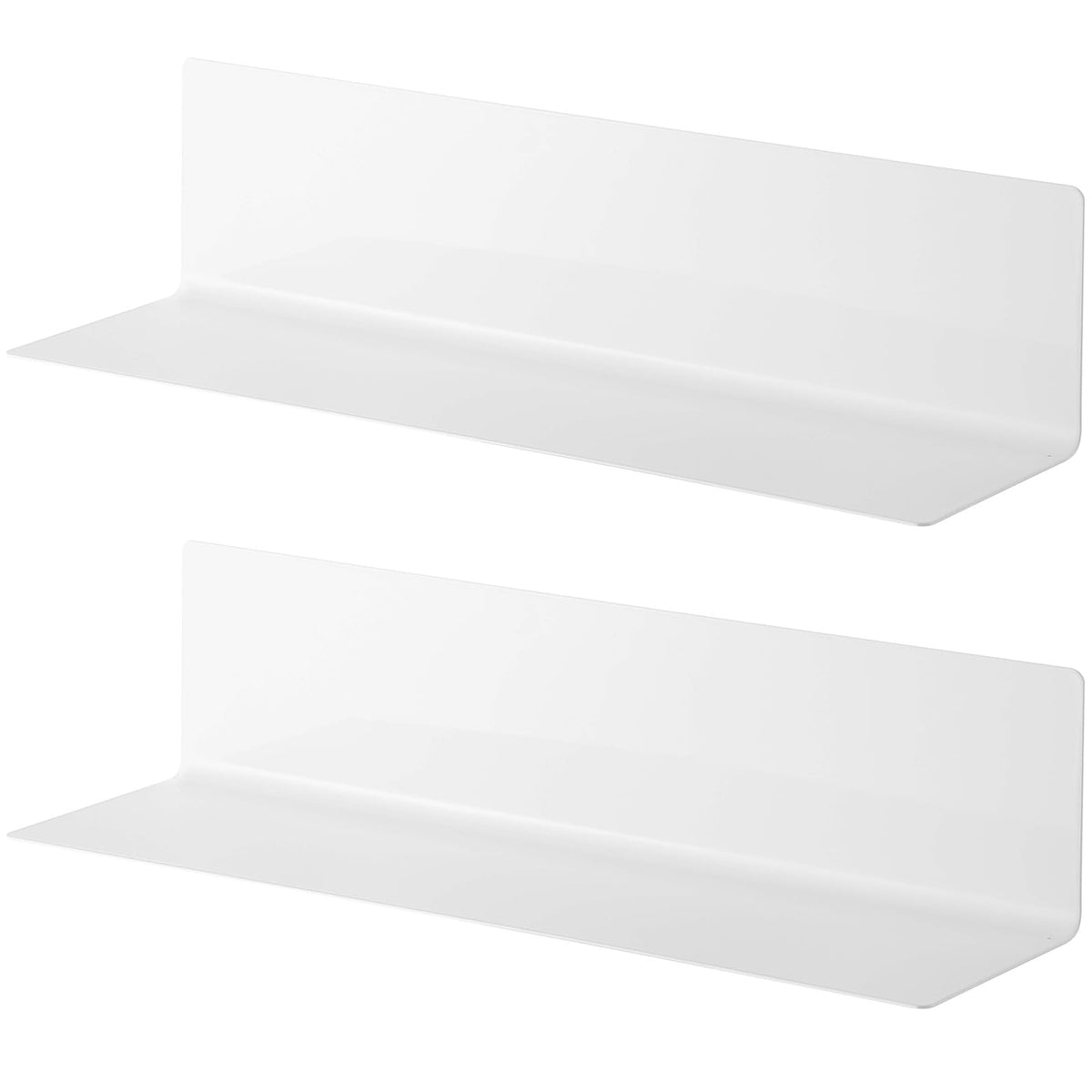 Yamazaki Tower Magnetic Wide Kitchen Shelf, 50 cm Steel Wall Shelf for Fridges and Steel Panels, 50 x 14 x 12 cm and 1.8 kg, Holds 4 kg, White or Black, Single or Set of 2