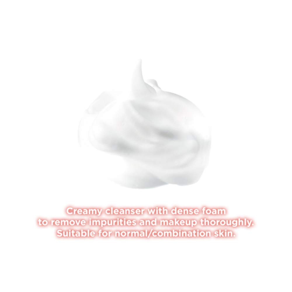 momo puri Cleansing Wash, 150 g, Peach Ceramide and Lactobacillus Foam Face Wash that Removes Makeup