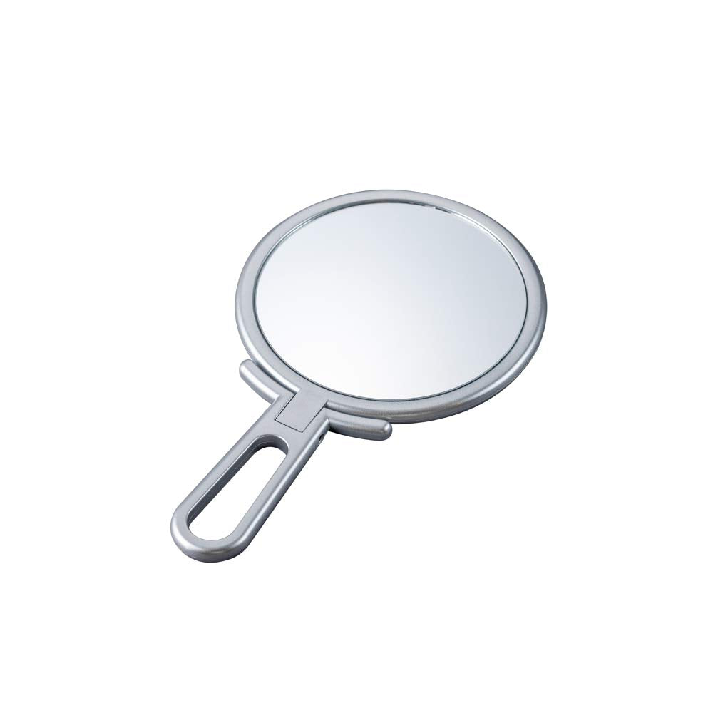 Horiuchi Mirror Napure Stand and Hand Mirror, Silver, 11 cm Round Folding Handle Mirror That Shows True Skin Color, Made in Japan