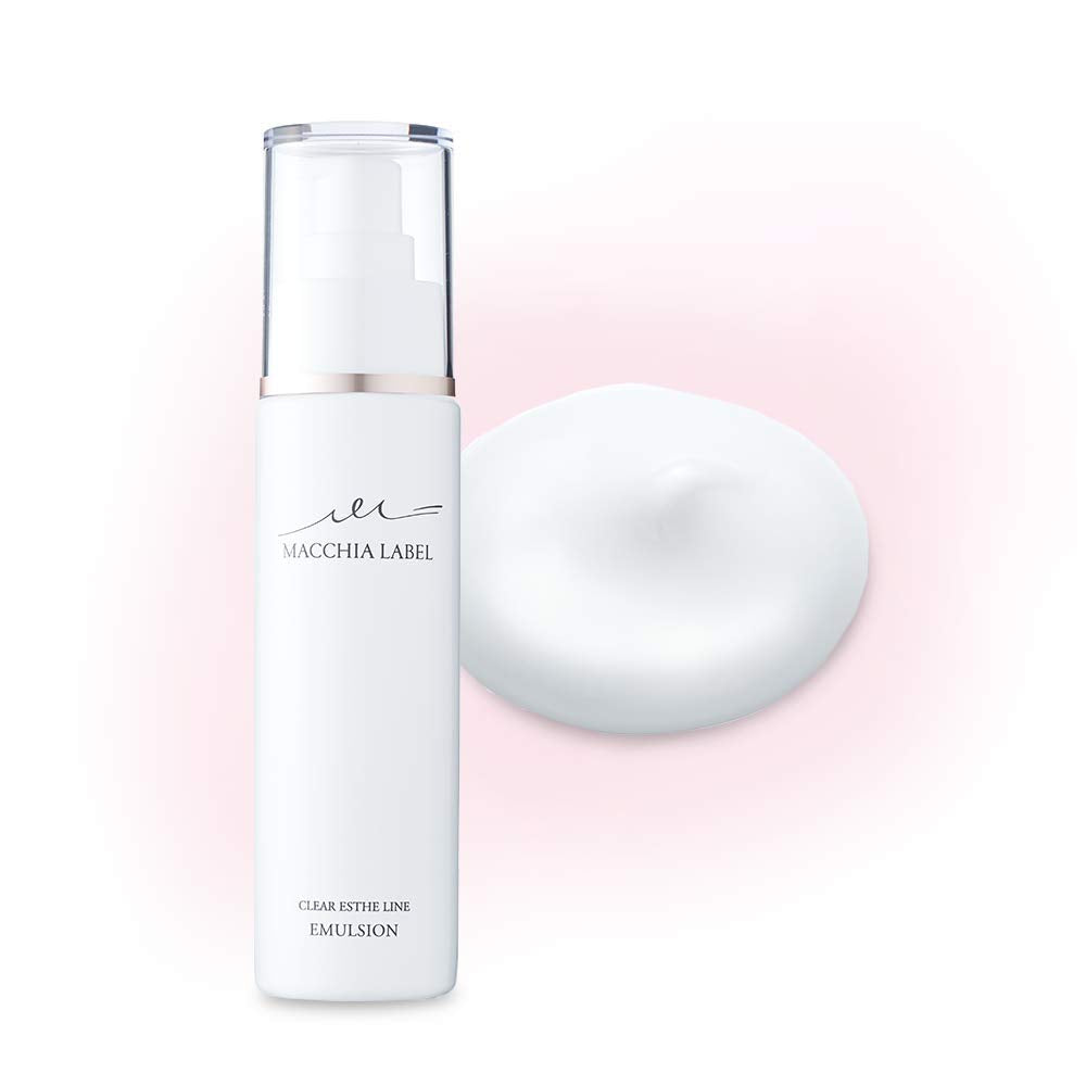 Clear Esthe Emulsion, Rich Milky Lotion with Collagen, Argan Callus Culture Extract, Lemon Juice and Plum Extract, Synthetic-Fragrance-Free and Tar-Dye-Free Moisturizer with a Rose Scent, 80 mL Pump Bottle