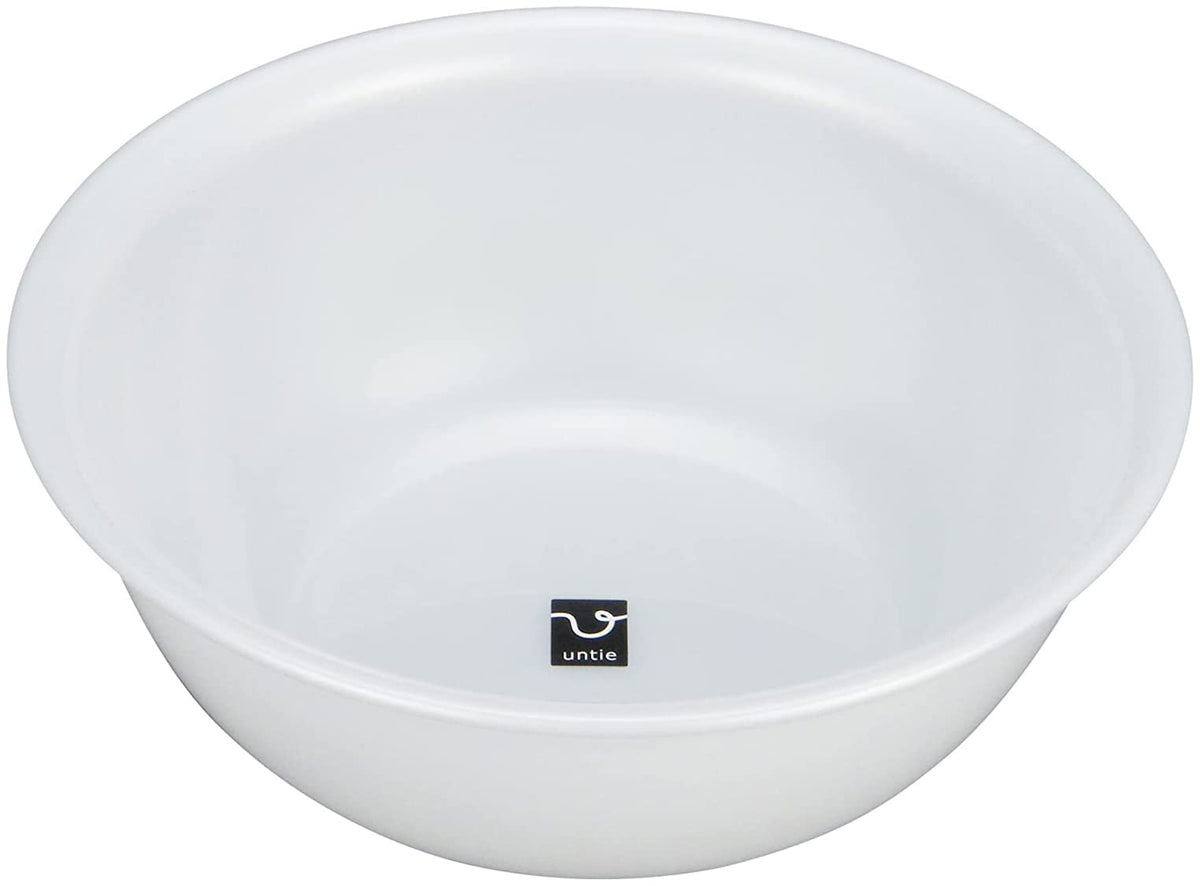 Shinkatec Untie Wash Bowl SX White 430468, Pearl-Finish Polypropylene Bath Bowl 26.9 cm Diameter x 10 cm High, Made in Japan