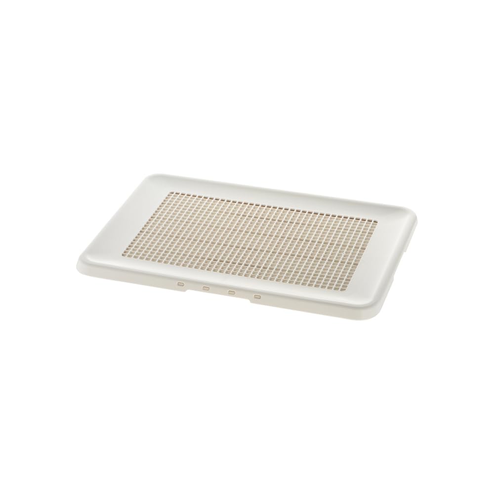 Richell Easy-Clean Flat Tray Regular Ivory, Ultra-Thin Dog Toilet Tray 47.9 x 35 x 1.9 cm with Removable Mesh, Made in Japan