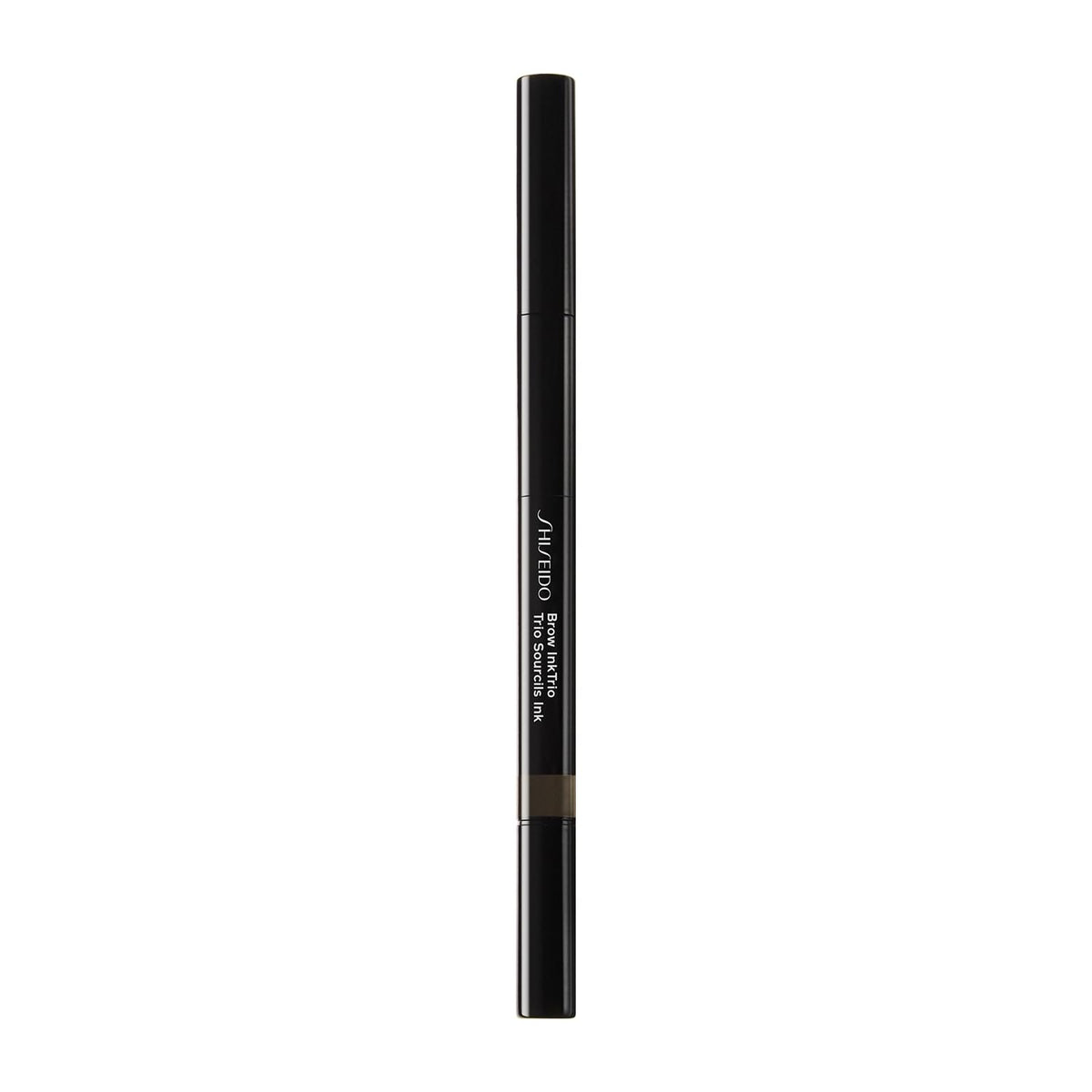 SHISEIDO Brow InkTrio Ebony — Triple‑ended draws‑fills‑blends