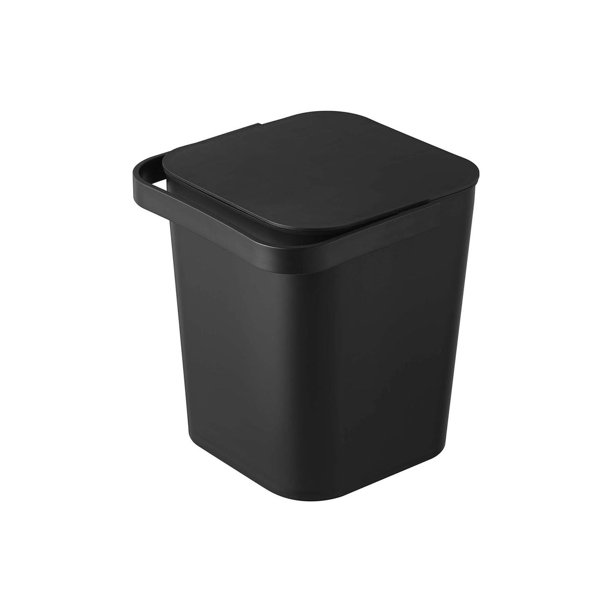 Yamazaki Tower Lidded Bucket 12 L, Japan-Made 12 L Lidded Bucket That Looks Good in a Living Room, Stores Toys and Cleaning Gear Out of Sight, Handle for Carrying, Heat Safe to 140 C, 27.5 x 26.5 x 28 cm and 1100 g, White or Black