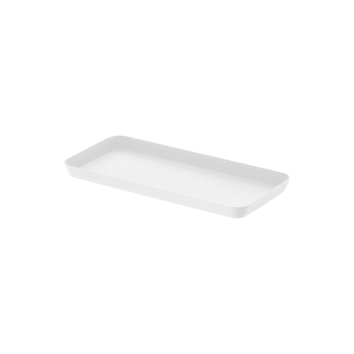 Yamazaki Tower Metal Tray L, Long Low Steel Tray for Cups and Tea Bags at the Table or Cotton and Swabs in the Washroom, 22 cm Long, Smart Look, 22 x 10 x 1.5 cm and 210 g, White or Black