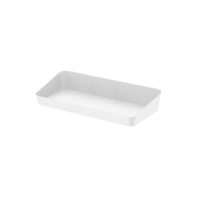 Yamazaki Tower Amenity Box Wide, Wide Low Steel Box for Cotton, Swabs, Amenity Goods and Tea Sets in the Washroom or on the Table, 30 cm Long, 30 x 13.5 x 5 cm and 510 g, White or Black