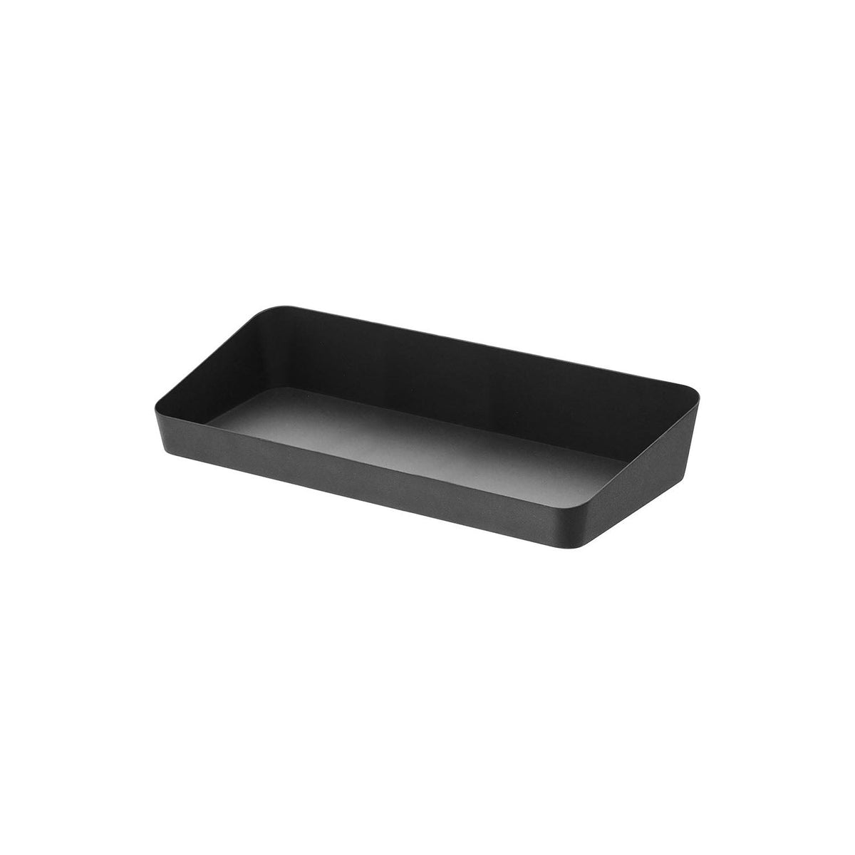 Yamazaki Tower Amenity Box Wide, Wide Low Steel Box for Cotton, Swabs, Amenity Goods and Tea Sets in the Washroom or on the Table, 30 cm Long, 30 x 13.5 x 5 cm and 510 g, White or Black