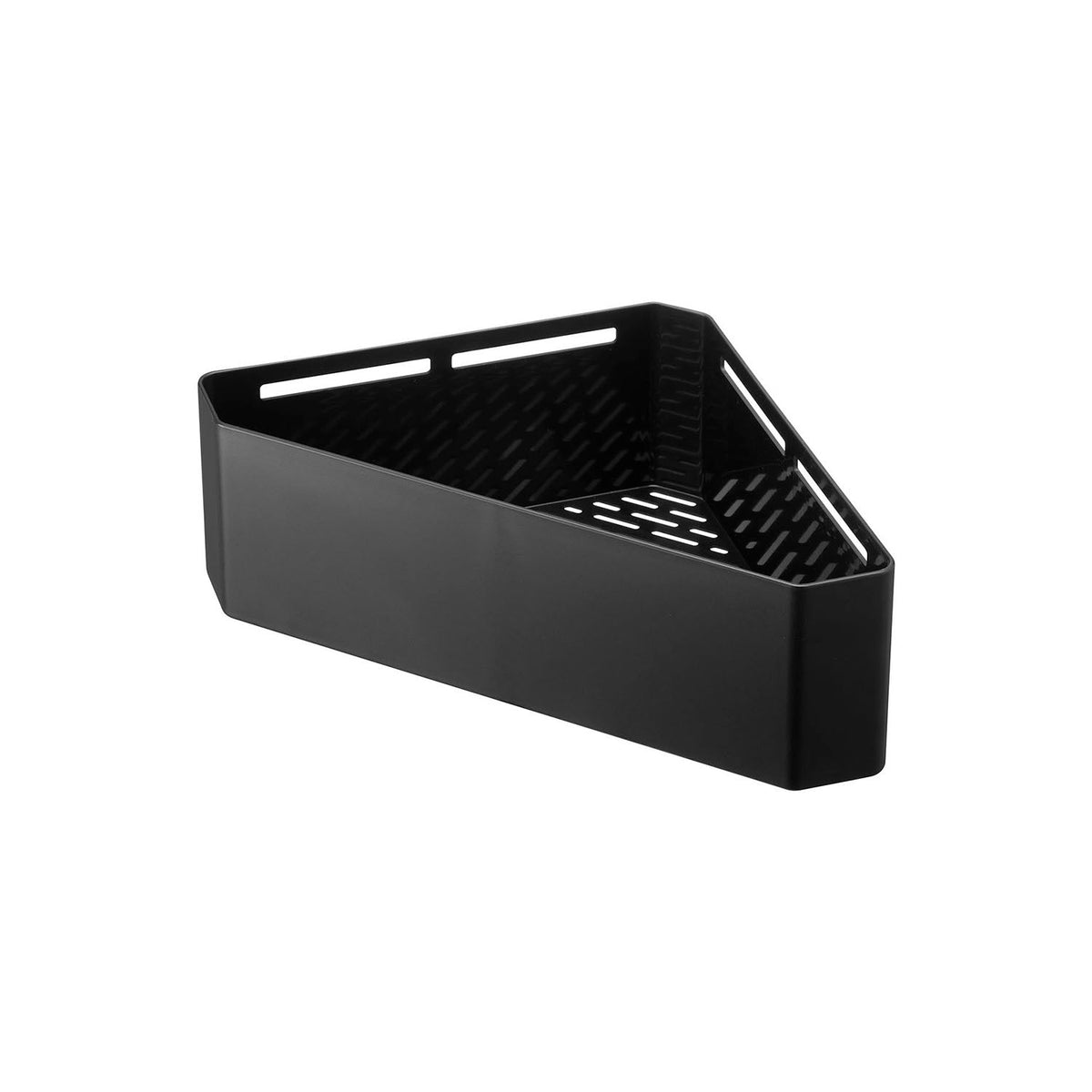 Yamazaki Tower Magnetic Bathroom Corner Toy Rack, Corner Basket That Sticks to a Steel Bathroom Corner by Magnet for Bath Toys, Many Small Holes Drain Water So the Base Does Not Go Slimy, Holds 2 kg, 33 x 18.5 x 10 cm and 475 g, White or Black