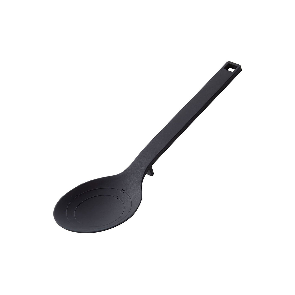 Yamazaki Tower Silicone Cooking Spoon, Deep Cooking Spoon That Handles Stir-Frying Through Serving and Is Gentle on Pots and Frying Pans, Tip Lifts Off the Counter, Silicone Over a Nylon Core Heat Safe to 220 C, 7 x 3 x 26 cm and 52 g, White or Black
