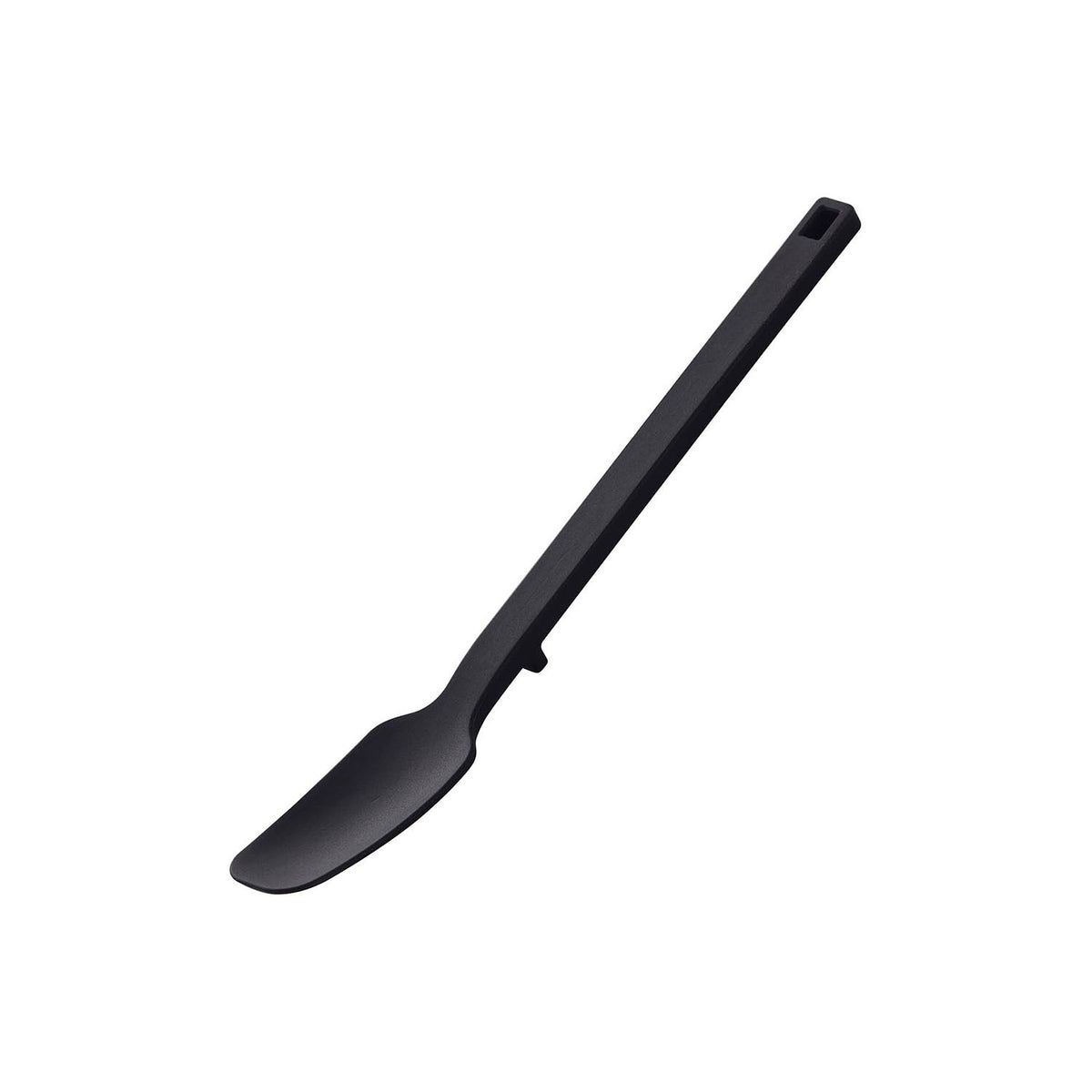 Yamazaki Tower Silicone Spoon, Slim Spoon That Scrapes the Bottom of a Jar of Jam or Paste and Is Gentle on Bowls and Storage Containers, Tip Lifts Off the Counter, Silicone Over a Nylon Core Heat Safe to 220 C, 2.5 x 2.5 x 19 cm and 15 g, White or Black
