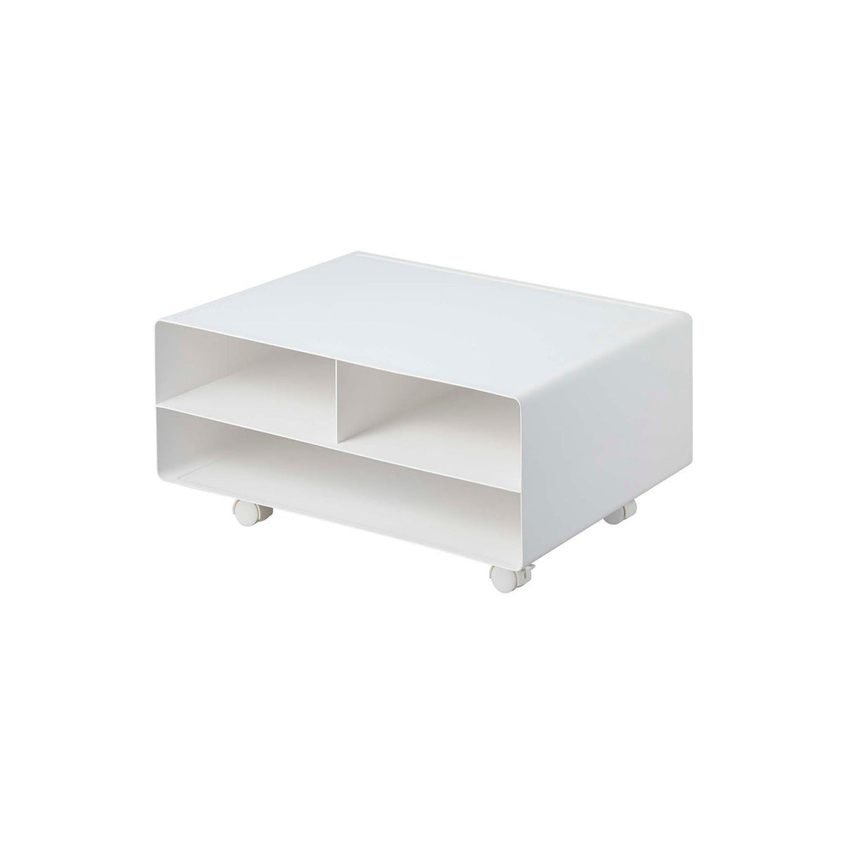 Yamazaki Tower Two-Way Printer Storage Rack, Printer Rack With a Recess for an A4 Printer and Shelves for A3 Paper and a Laptop, Fit the Casters to Roll It Out From Under a Desk, Holds 9 kg on Top, 48 x 37 x 19 cm and 5700 g, White or Black
