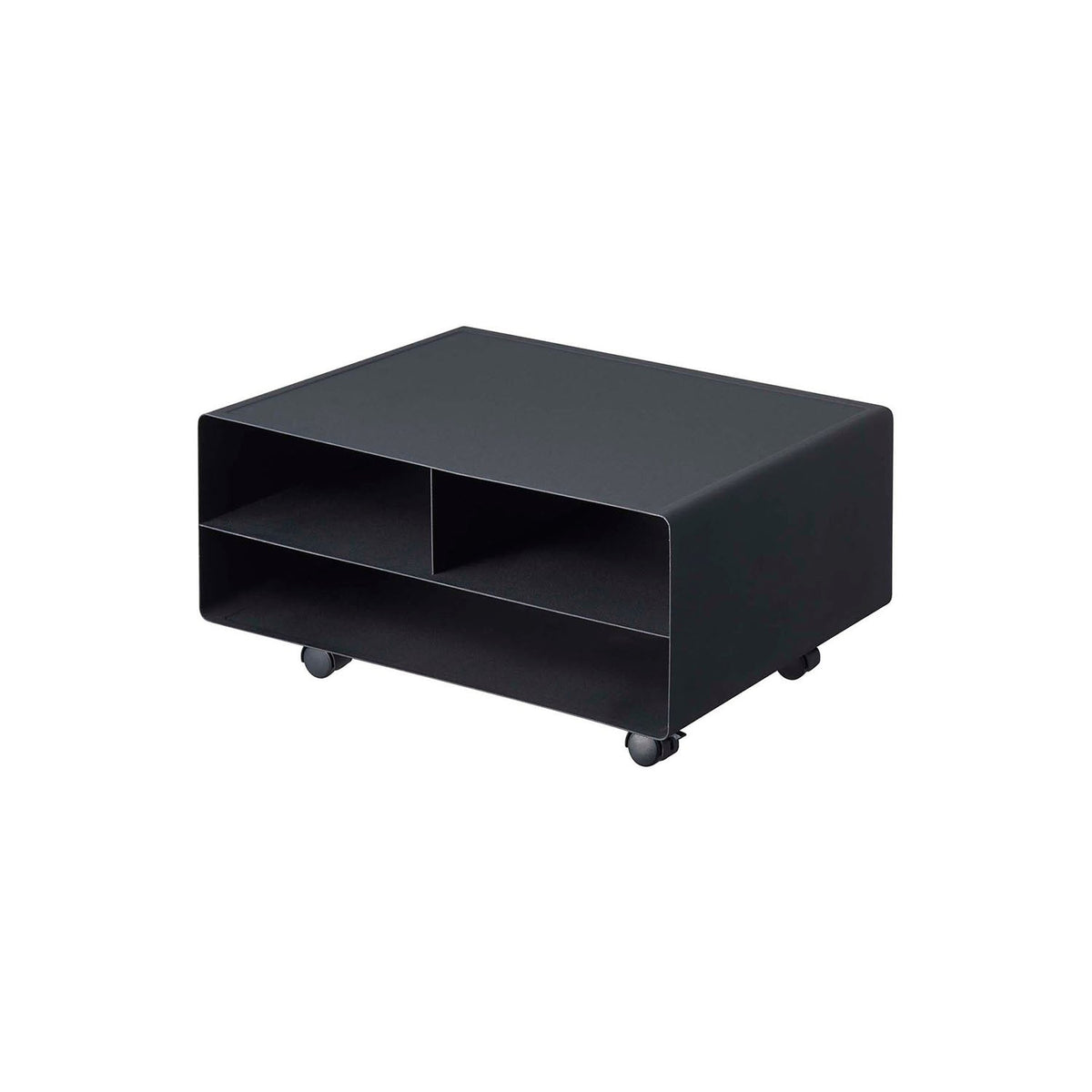 Yamazaki Tower Two-Way Printer Storage Rack, Printer Rack With a Recess for an A4 Printer and Shelves for A3 Paper and a Laptop, Fit the Casters to Roll It Out From Under a Desk, Holds 9 kg on Top, 48 x 37 x 19 cm and 5700 g, White or Black