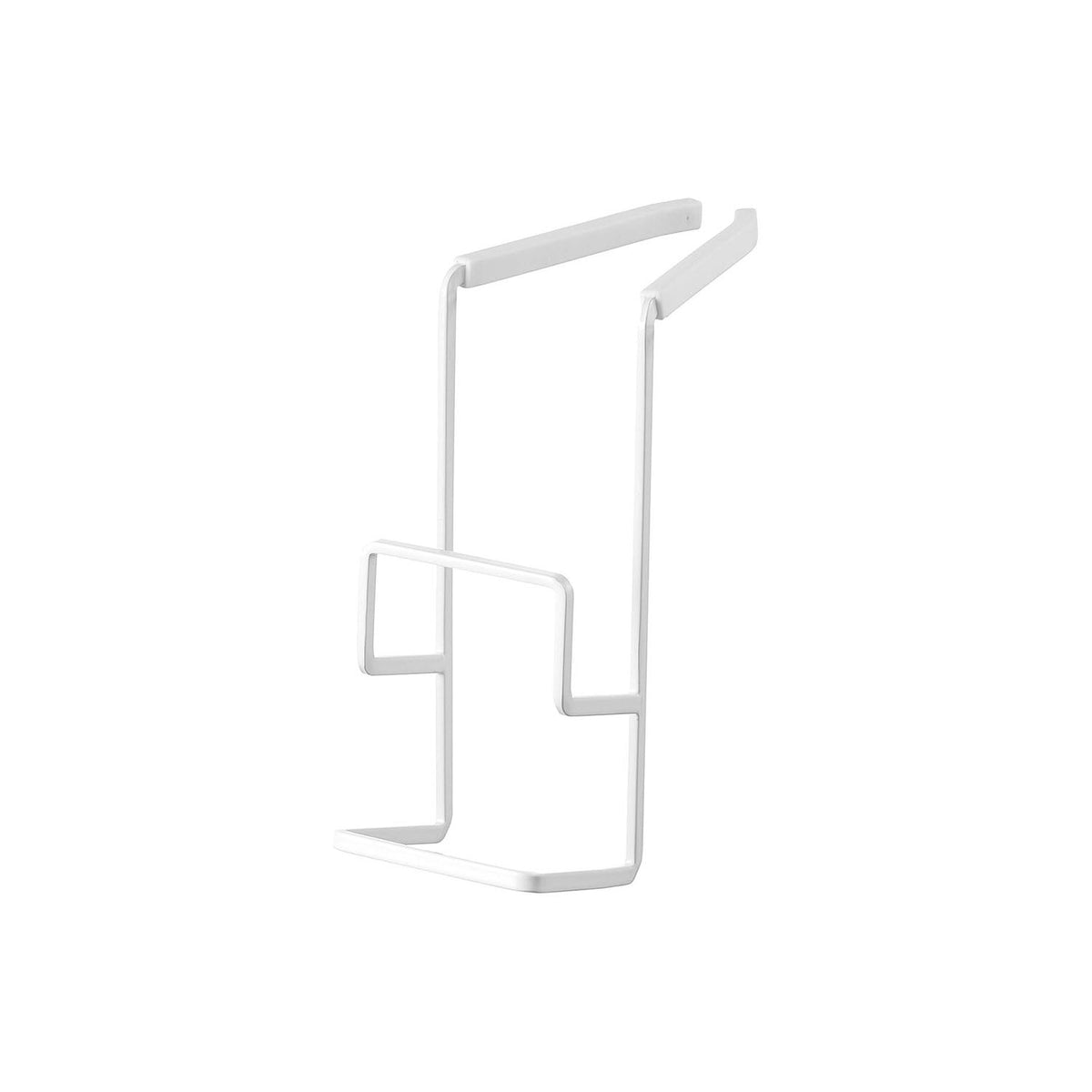 Yamazaki Tower Faucet-Hanging Double Sponge Holder, Holder That Clamps to a Faucet of 3 to 6 cm and Floats Two sponges, dishes and cleaning Over the Sink, Silicone Cover, Holds 500 g, 6 x 16 x 15.5 cm and 105 g, White or Black