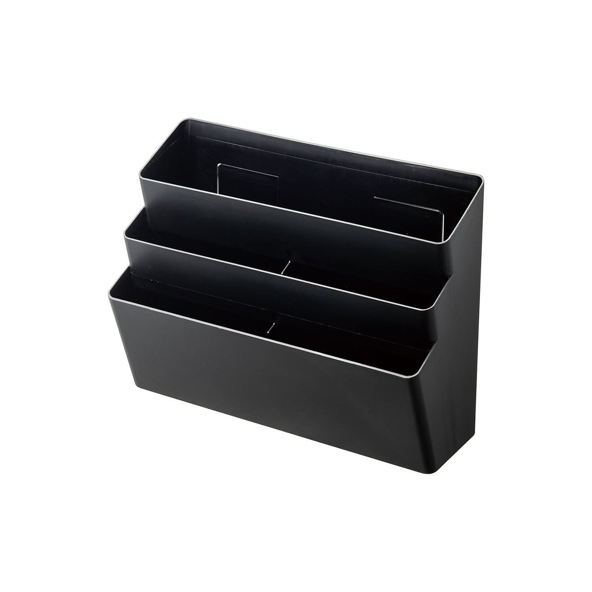 Yamazaki Tower Magnetic Refrigerator Side Pockets 3 Tiers, Three-Tier Pocket Organizer That Sticks to a Refrigerator Side by Magnet and Holds Seasonings, Stationery, Bags and Recipe Books, Holds 2 kg, 32 x 13 x 24.5 cm and 950 g, White or Black