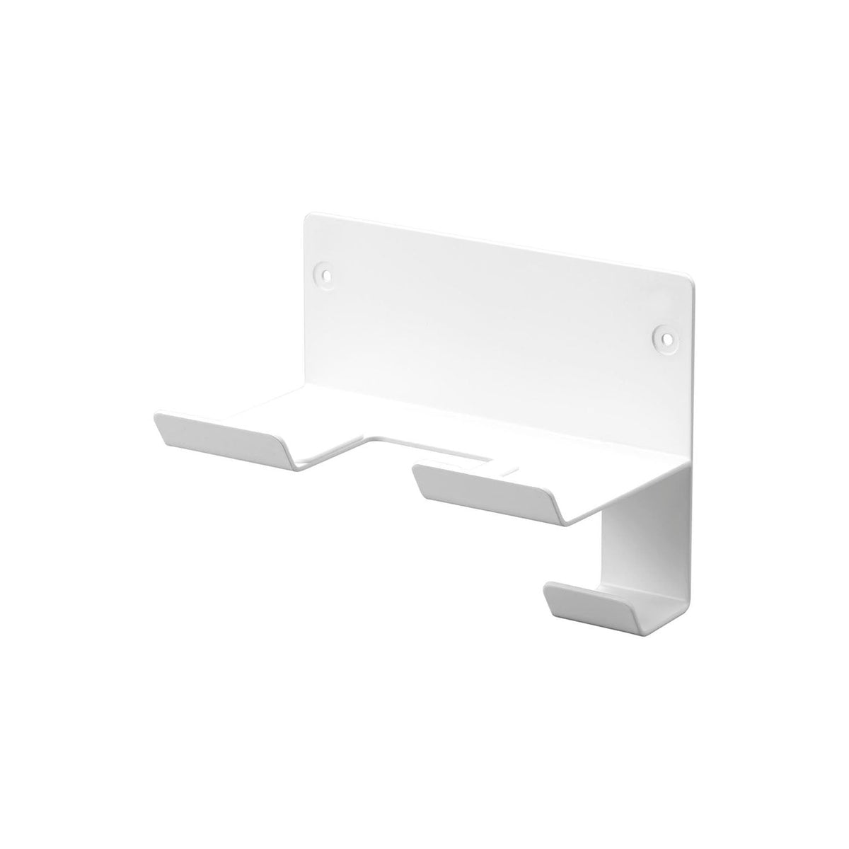 Yamazaki Tower Wall-Mounted Hair Dryer Holder, Wall Holder for a Hair Dryer in the Washroom Fixed With Plasterboard Pins, Cord Hooks Over a Hook, Small Dryers Fit Too, Holds 1.5 kg, 16 x 9.3 x 11.8 cm and 410 g, White or Black