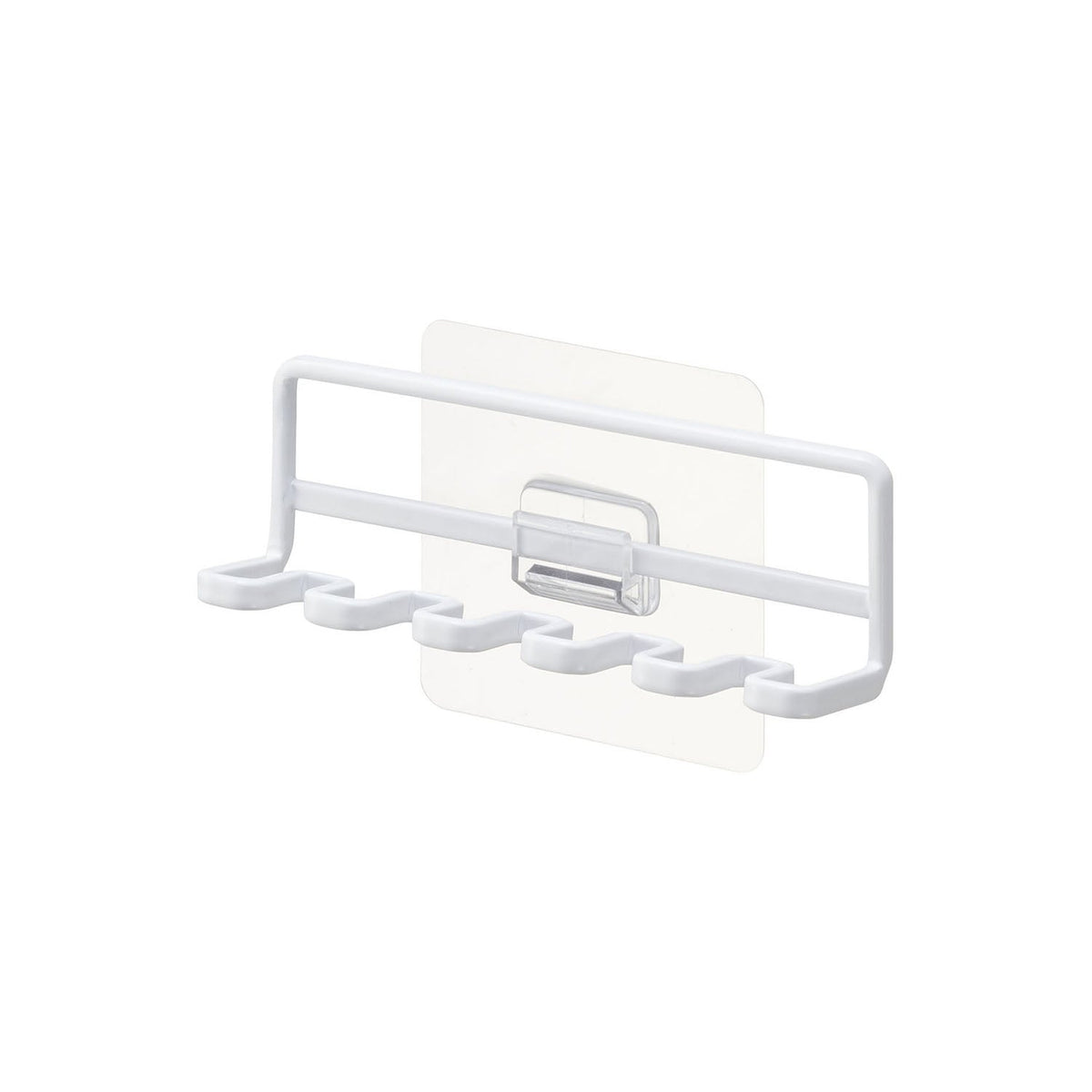 Yamazaki Tower Film-Hook Toothbrush Holder 5 Slots, Five-Slot Toothbrush Holder on a Film Hook That Floats Brushes on a Bathroom Tile Wall So They Dry Without Slime, 250 g Per Slot, 12.5 x 3.5 x 4 cm and 80 g, White or Black