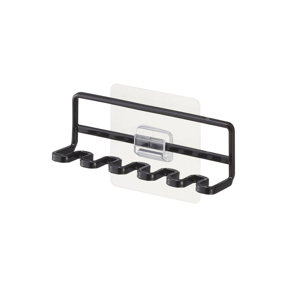 Yamazaki Tower Film-Hook Toothbrush Holder 5 Slots, Five-Slot Toothbrush Holder on a Film Hook That Floats Brushes on a Bathroom Tile Wall So They Dry Without Slime, 250 g Per Slot, 12.5 x 3.5 x 4 cm and 80 g, White or Black