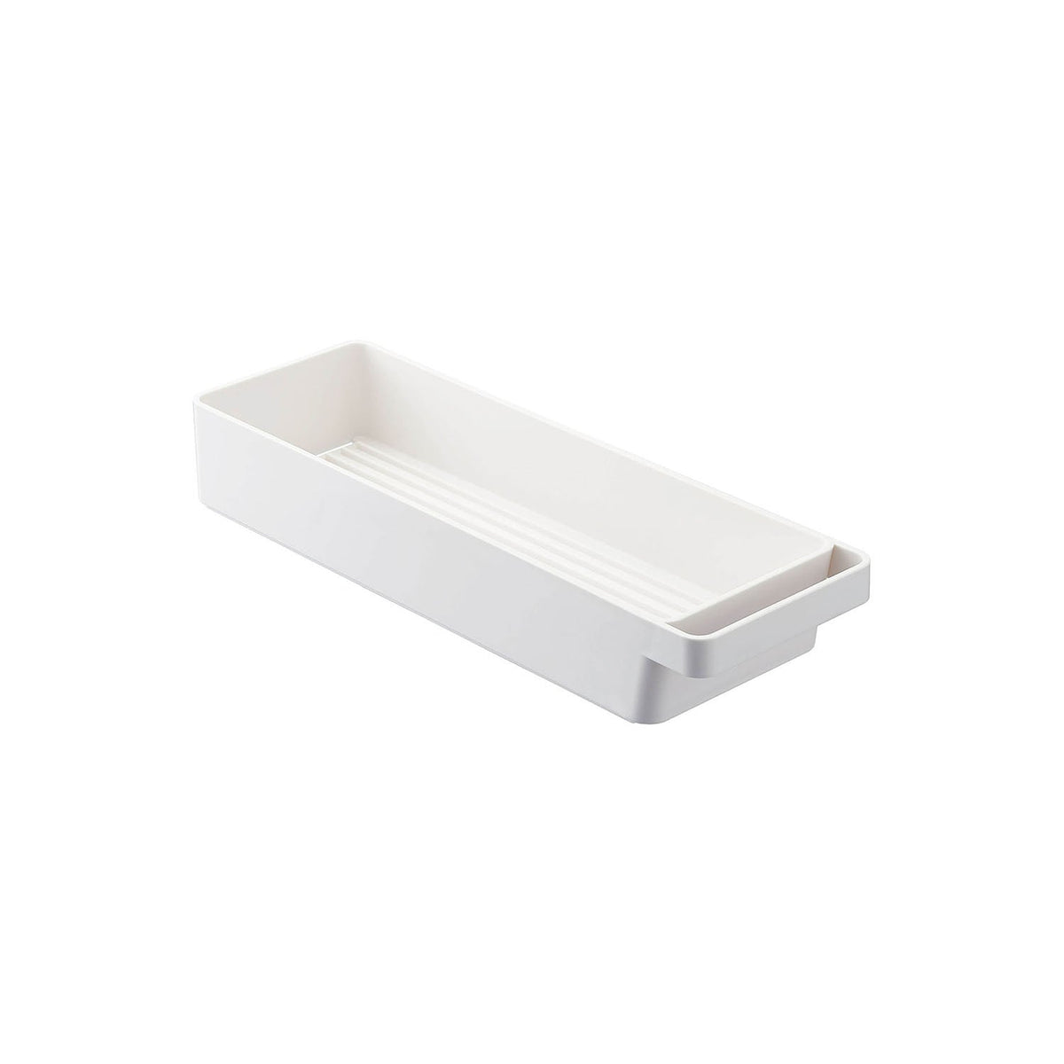 Yamazaki Tower Slim Glass and Mug Storage with Handle, Slim Long Box With a Handle for Glasses, Mugs, Cooking Tools, Jam, Tea and Seasonings in a Cupboard, Heat Safe to 100 C, 10.5 x 33 x 5.3 cm and 240 g, White or Black