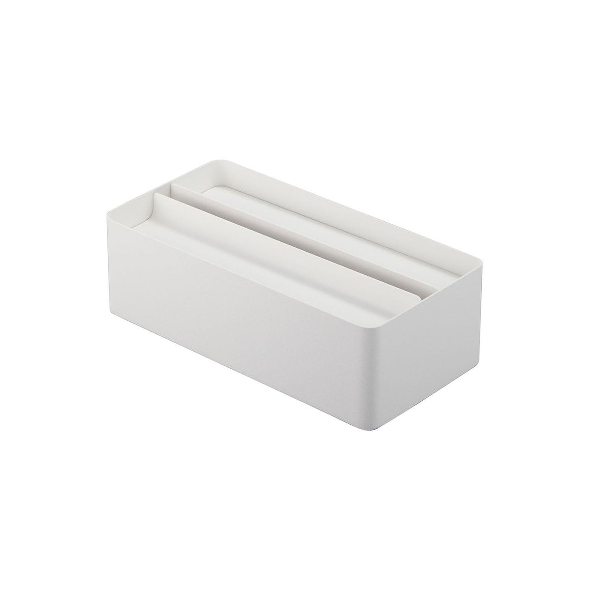 Yamazaki Tower Paper Towel Case with Lid, Heavy Steel Case With a Lid That Stays Down So You Can Pull One Paper Towel at a Time, Takes a Tissue Box as It Is, Up to 7 cm High, 26 x 13 x 8 cm and 1100 g, White or Black