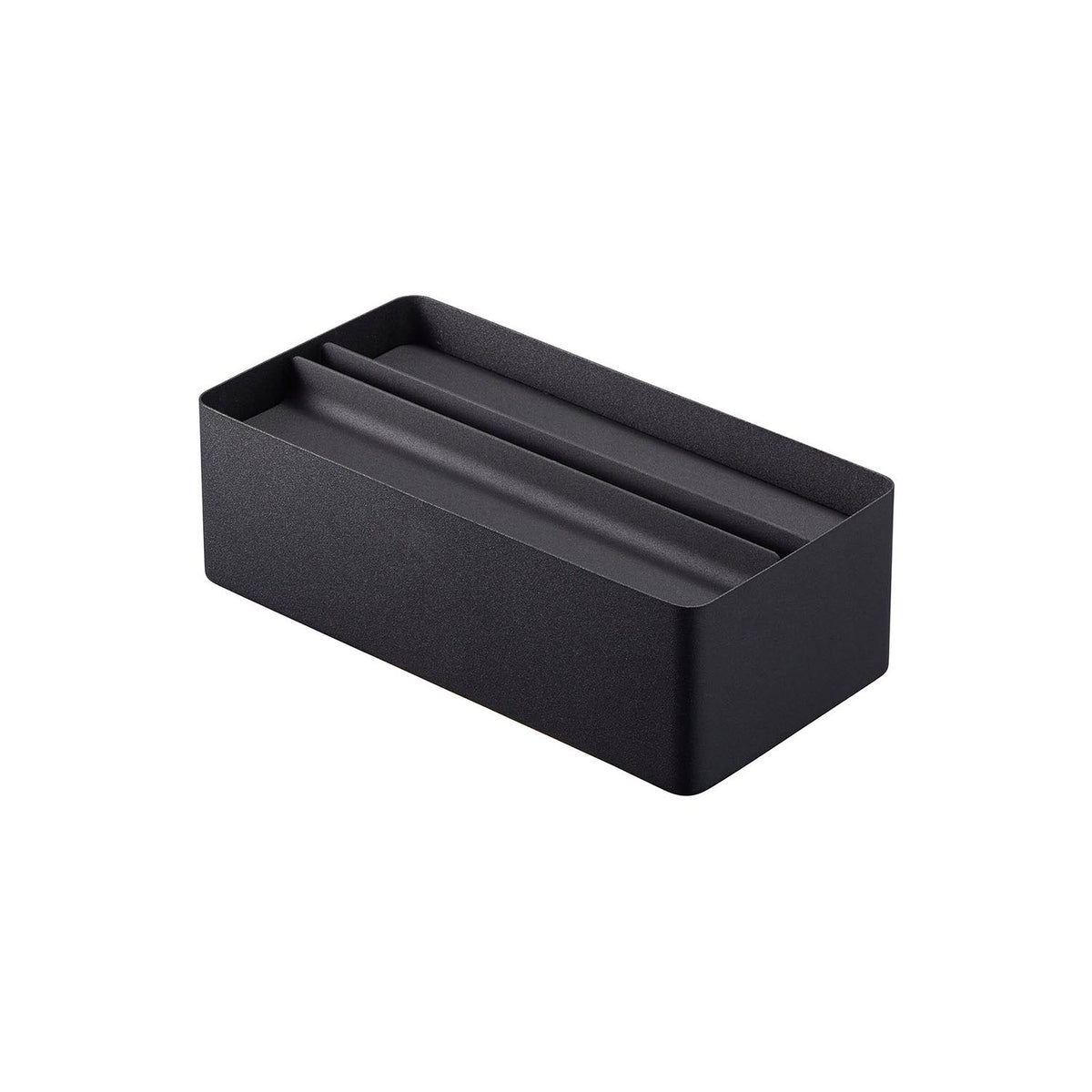 Yamazaki Tower Paper Towel Case with Lid, Heavy Steel Case With a Lid That Stays Down So You Can Pull One Paper Towel at a Time, Takes a Tissue Box as It Is, Up to 7 cm High, 26 x 13 x 8 cm and 1100 g, White or Black