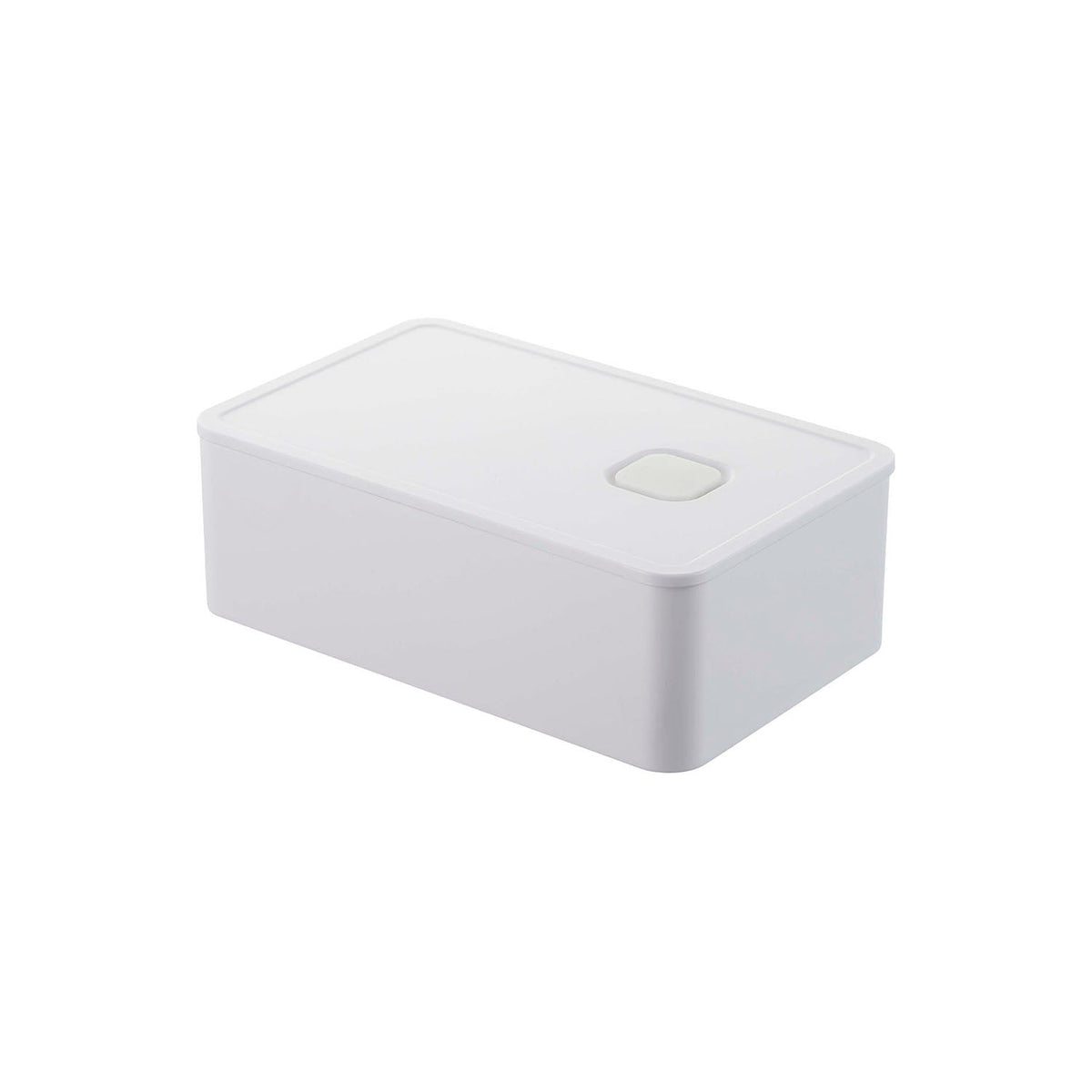 Yamazaki Tower Airtight Valve Butter Case, Slim Airtight Case With a Push Valve That Stops a Block of Butter Drying Out, Every Part Comes Apart, Dishwasher Safe, 400 mL, 14.7 x 9.2 x 5 cm and 140 g, White