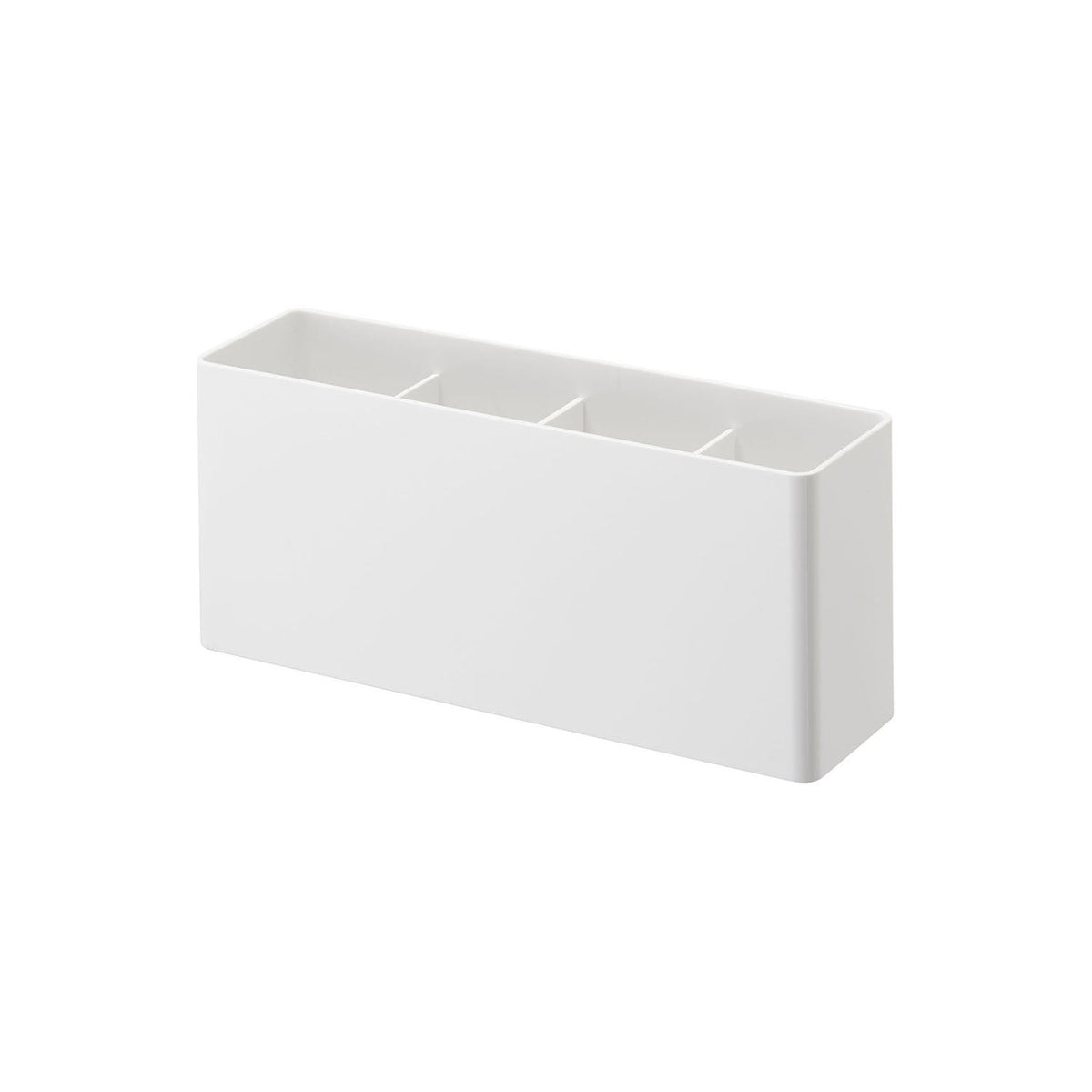 Yamazaki Tower Magnetic Storage Box Wide, Wide Box That Sticks to a Steel Wall by Magnet With Removable Dividers and Four Removable Hooks, Holds 3 kg, 24.5 x 7.2 x 10.5 cm and 420 g, White or Black