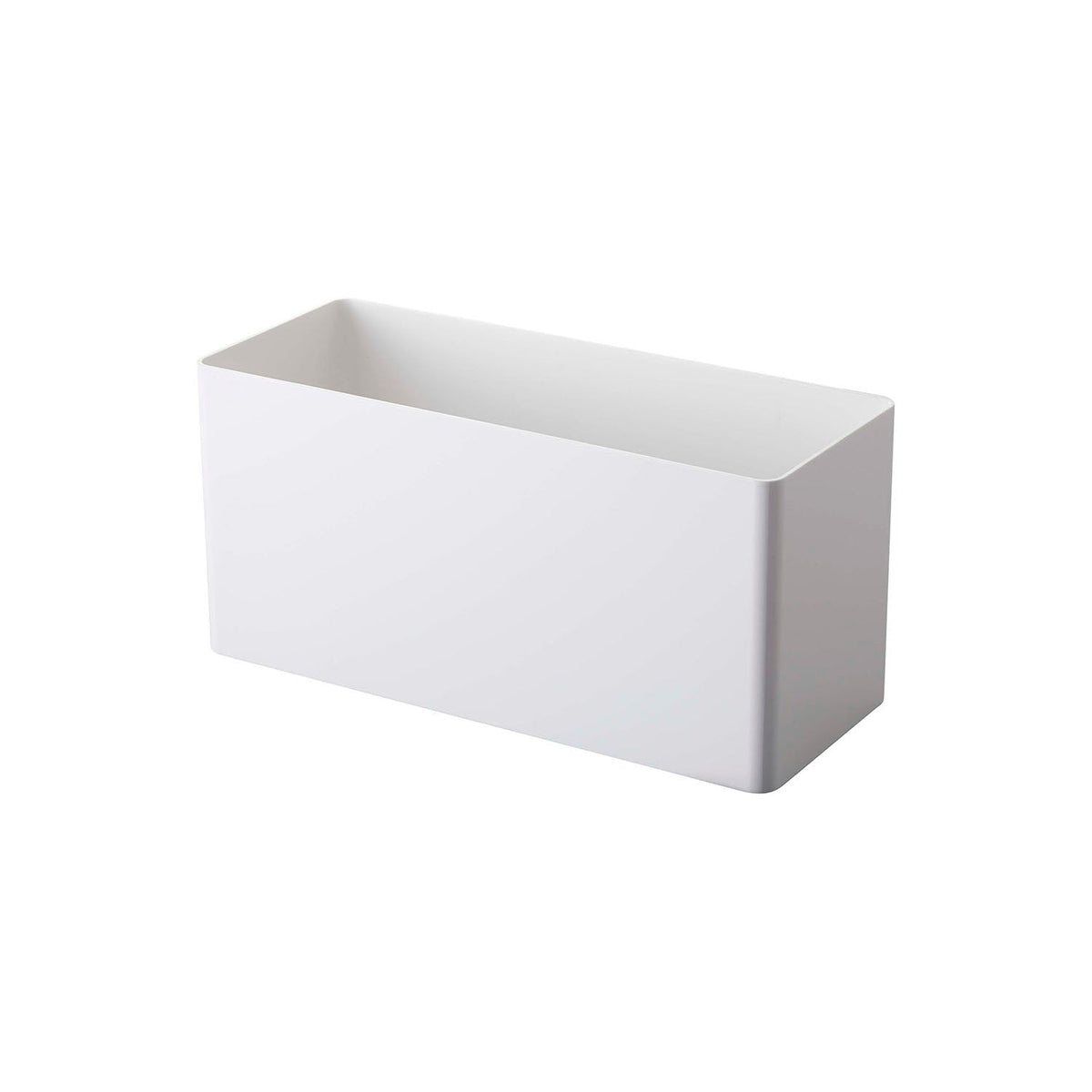 Yamazaki Tower Magnetic Storage Basket, Large Basket That Sticks to a Steel Wall by Magnet With Four Removable Hooks for the Bathroom, Laundry or Desk, Holds 3 kg, 29.5 x 12 x 14 cm and 640 g, White or Black