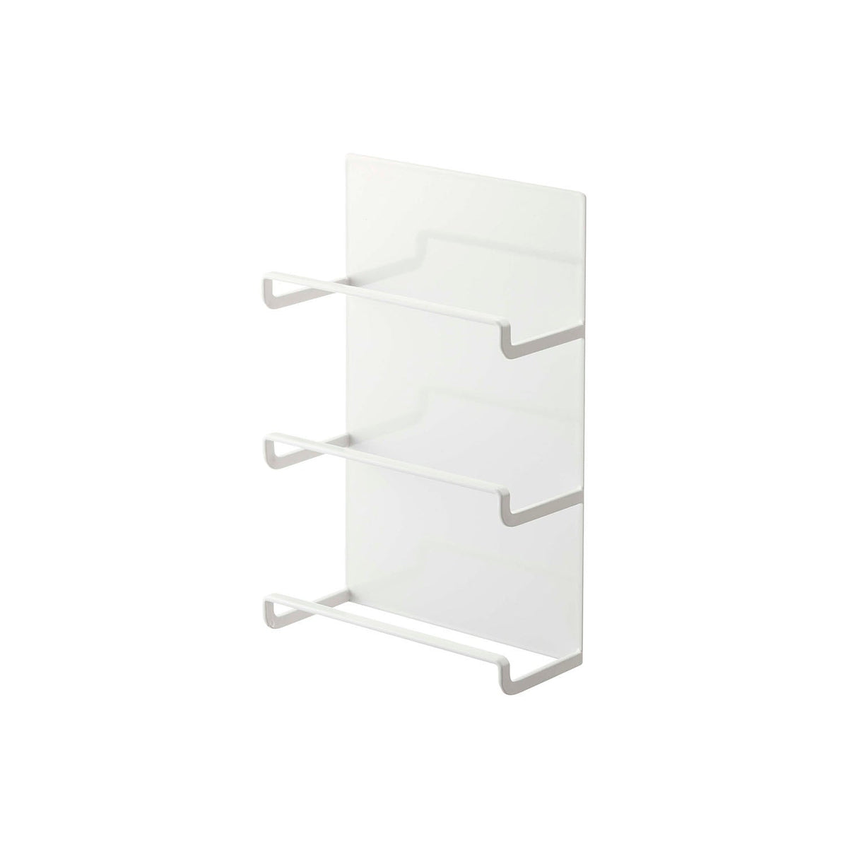 Yamazaki Tower Magnetic Wrap Holder 3 Tiers, Three-Tier Holder That Sticks to a Refrigerator Side or Steel Kitchen Panel by Strong Magnet, Holds 500 g per tier, 15 x 7 x 23 cm and 500 g, White or Black