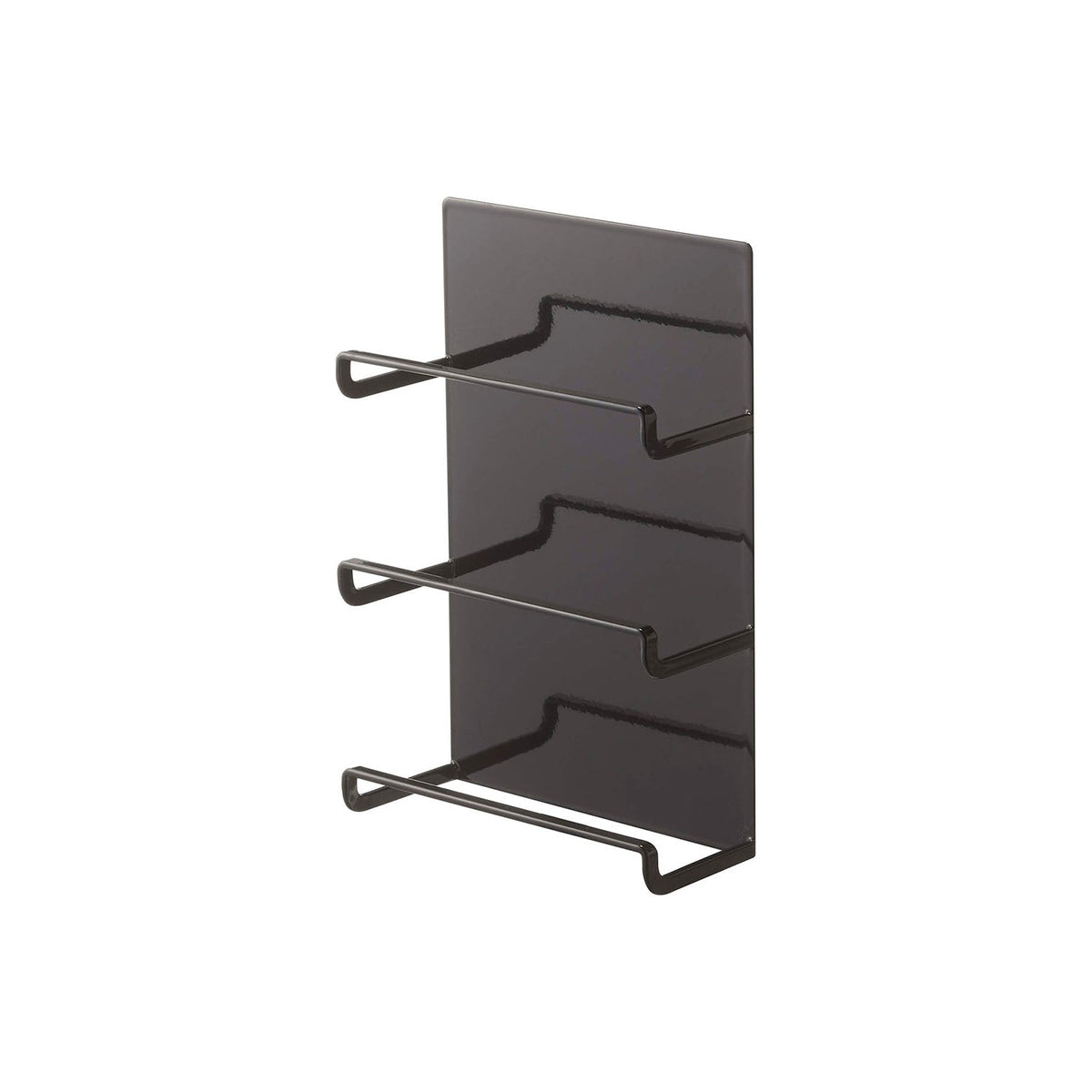 Yamazaki Tower Magnetic Wrap Holder 3 Tiers, Three-Tier Holder That Sticks to a Refrigerator Side or Steel Kitchen Panel by Strong Magnet, Holds 500 g per tier, 15 x 7 x 23 cm and 500 g, White or Black
