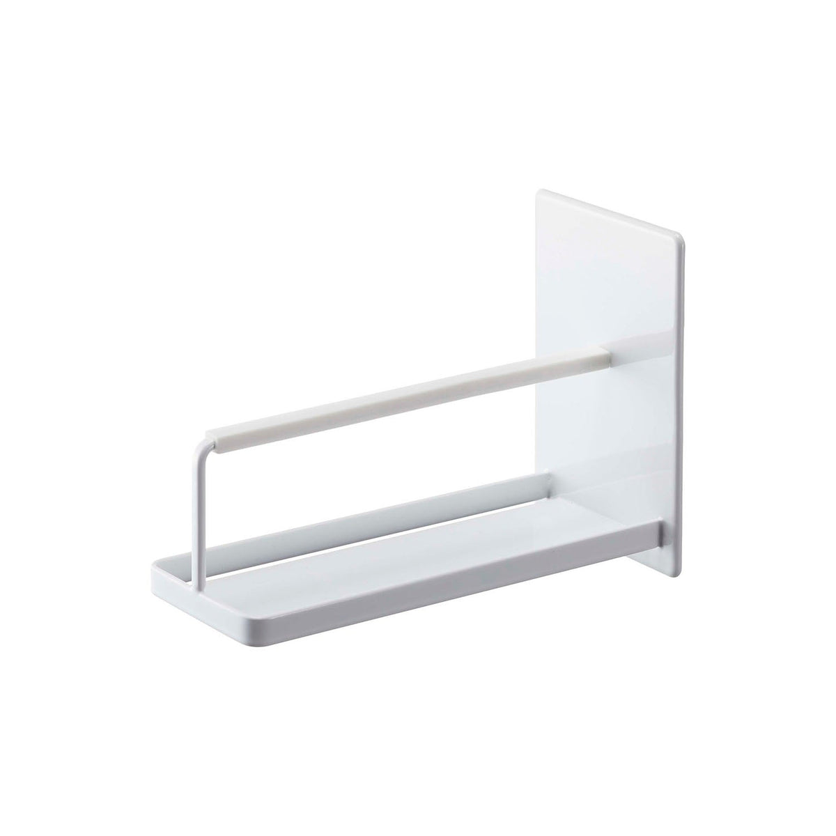 Yamazaki Tower Magnetic Bathroom Smartphone Stand, Stand That Sticks to a Steel Bathroom Wall by Magnet and Holds a Smartphone up to 16.5 cm Facing Forward, Silicone Cushion Steadies It, 500 g, 8 x 17 x 12 cm and 300 g, White or Black